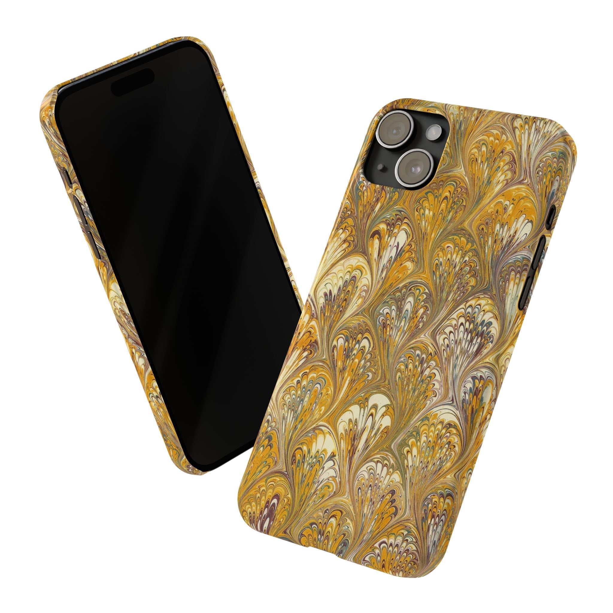 Golden Yellow Italian Marbled Designed Phone Cases