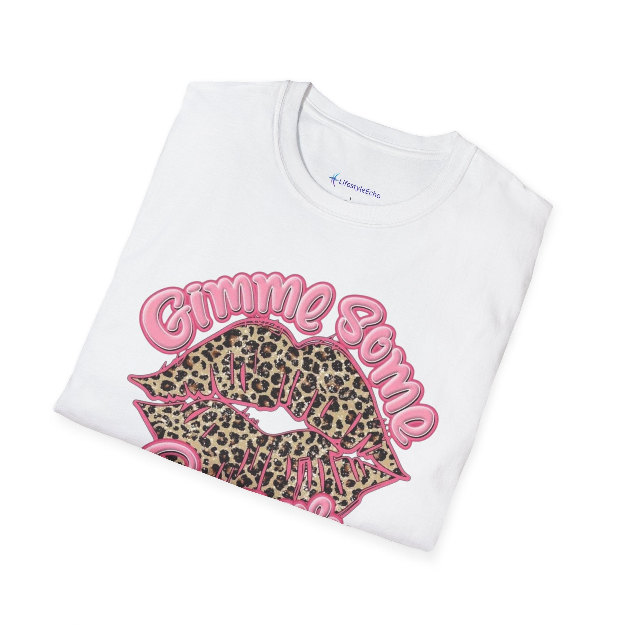 Graphic Tee — "Gimme Some Sugar" Leopard Kiss T-Shirt