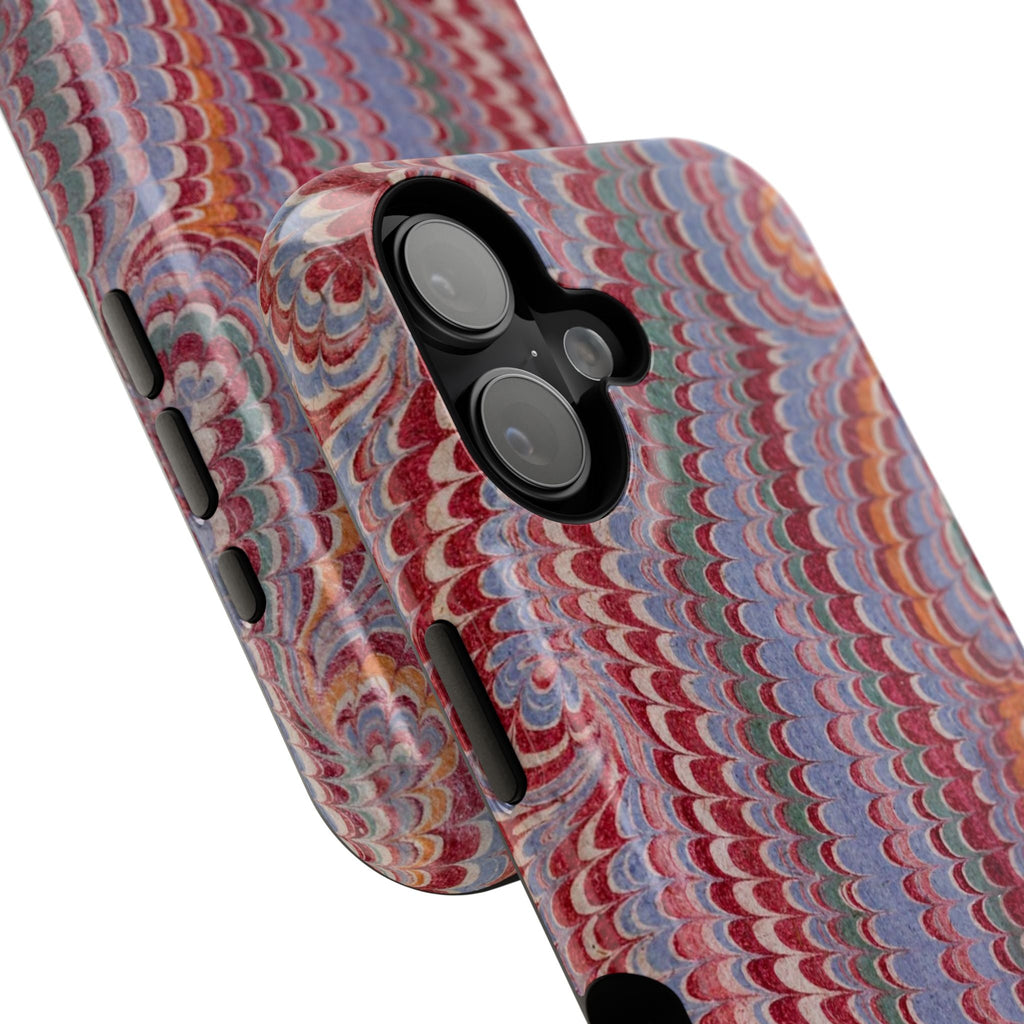 Burgundy and Lavender Hues Italian Vintage Marble Design Phone Case for Apple + Samsung
