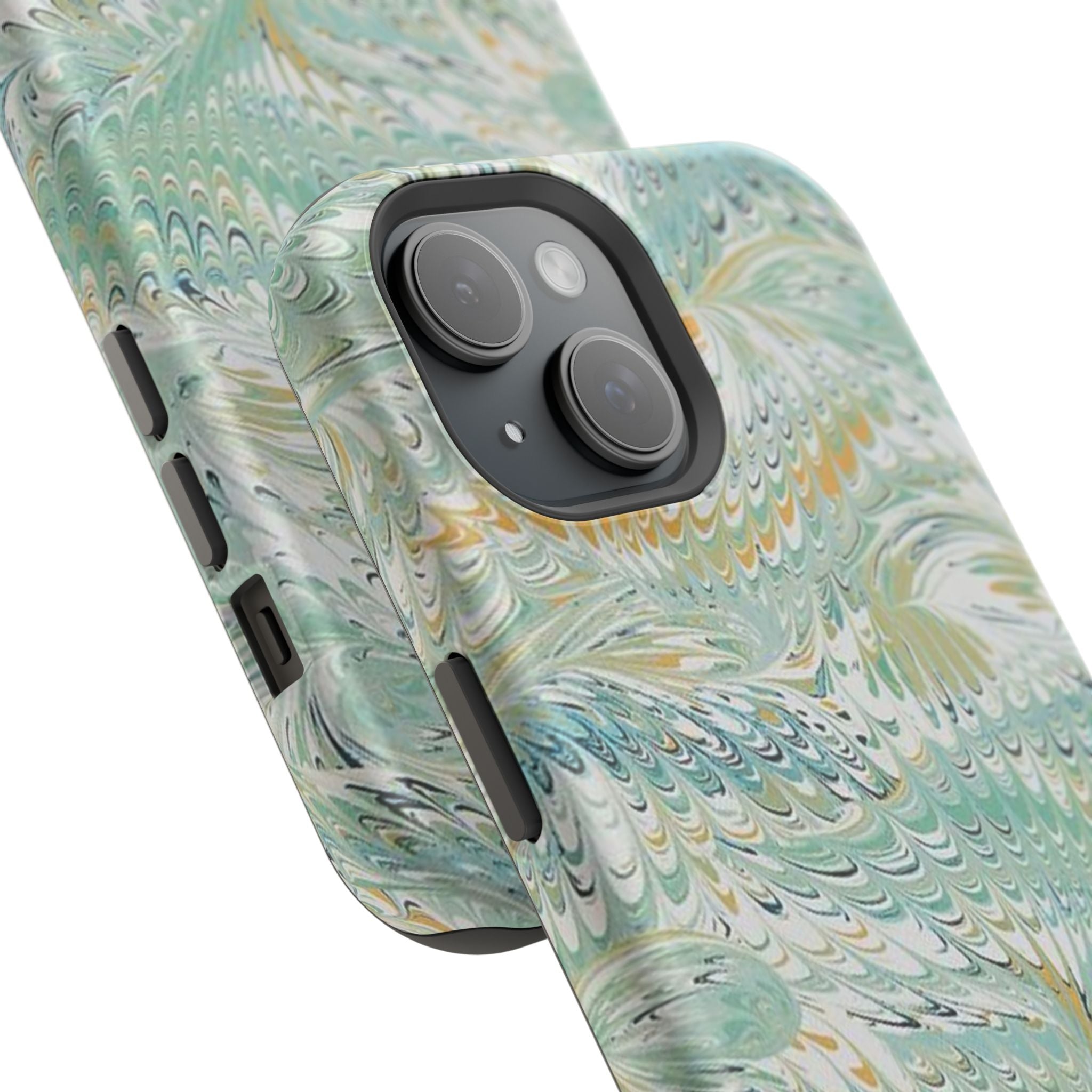 Mint Green Marbled Swirl Phone Case - Dual Layer