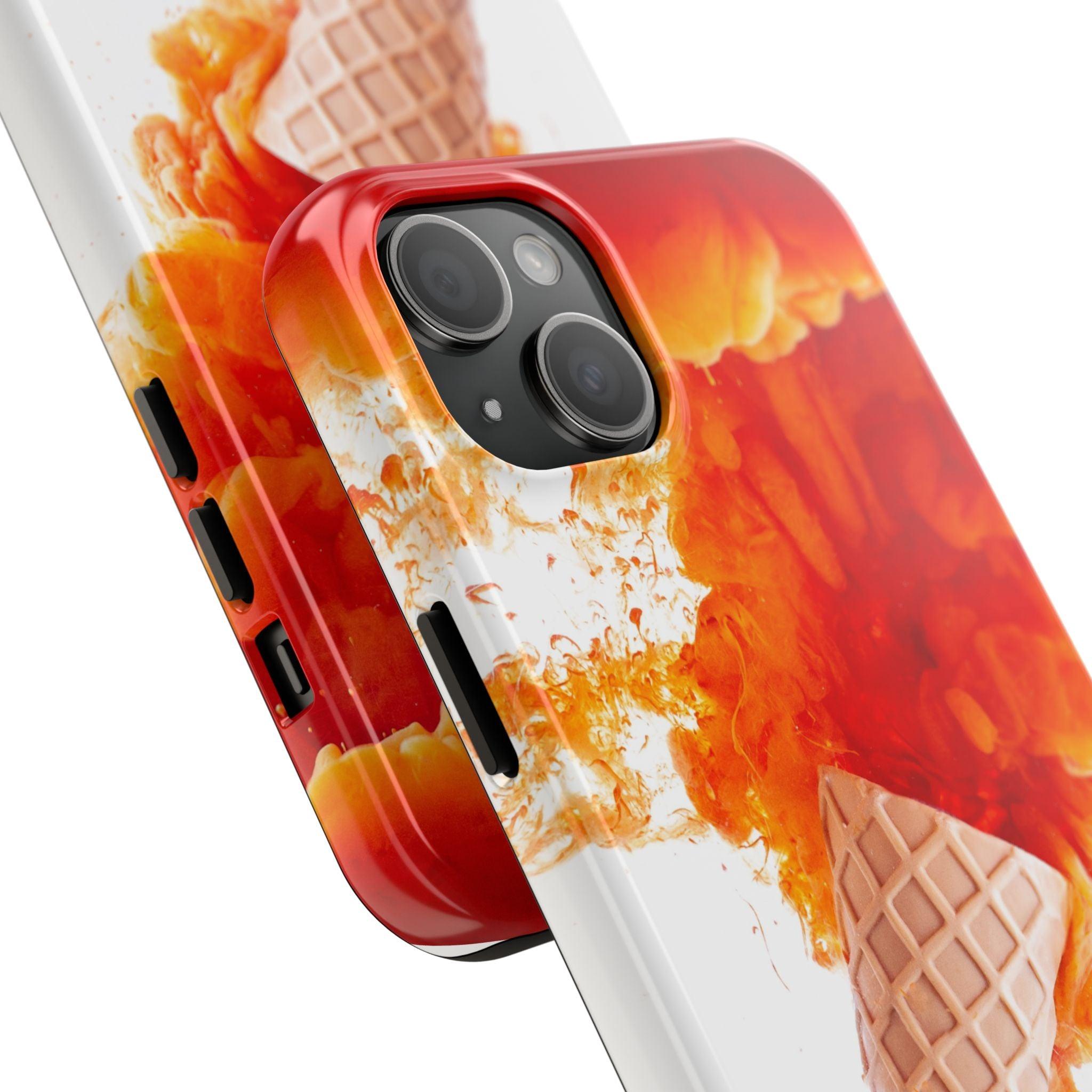 Ice Cream With Flame Of Colors Tough Phone Cases