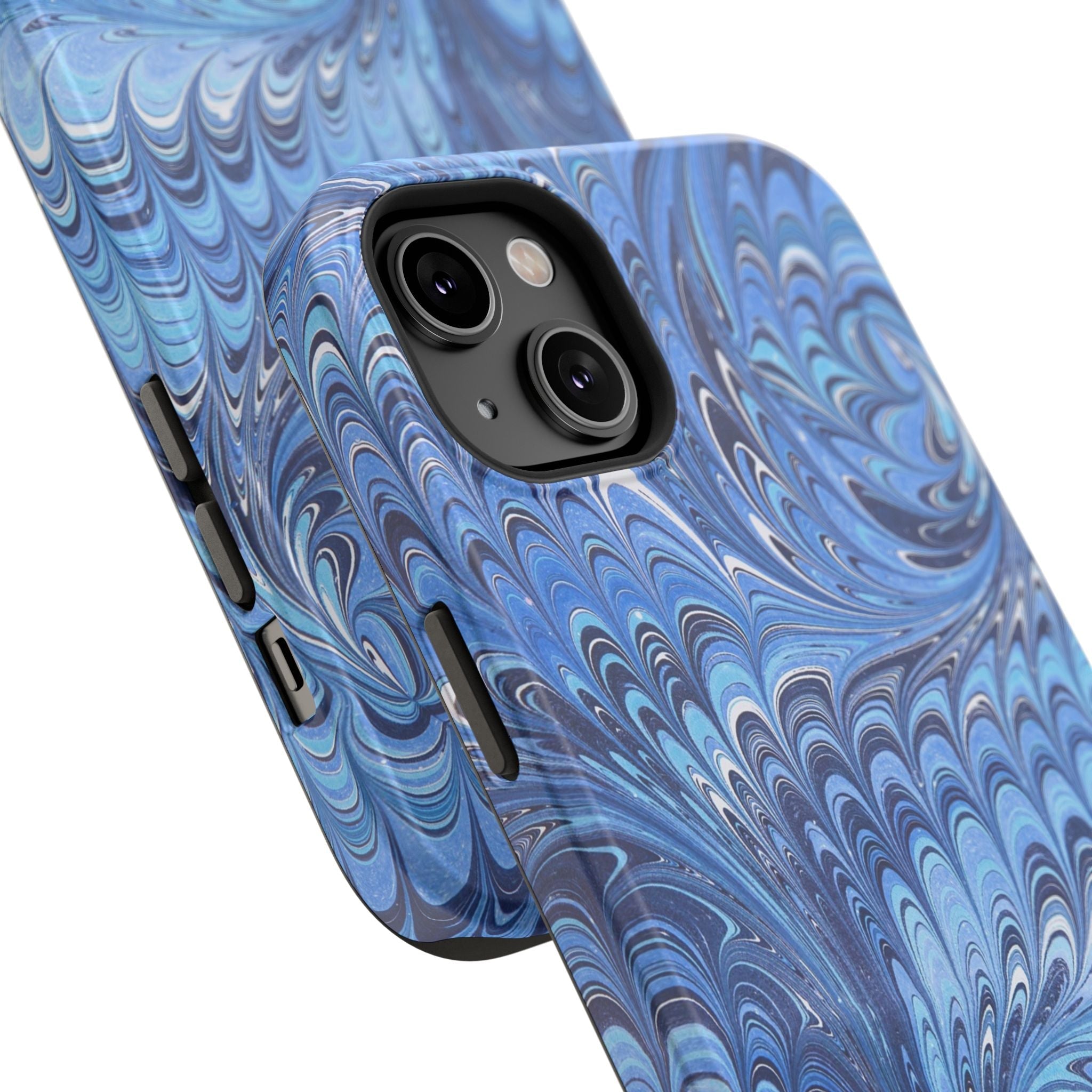 Blue Marbled Swirl Phone Case - Dual Layer Case