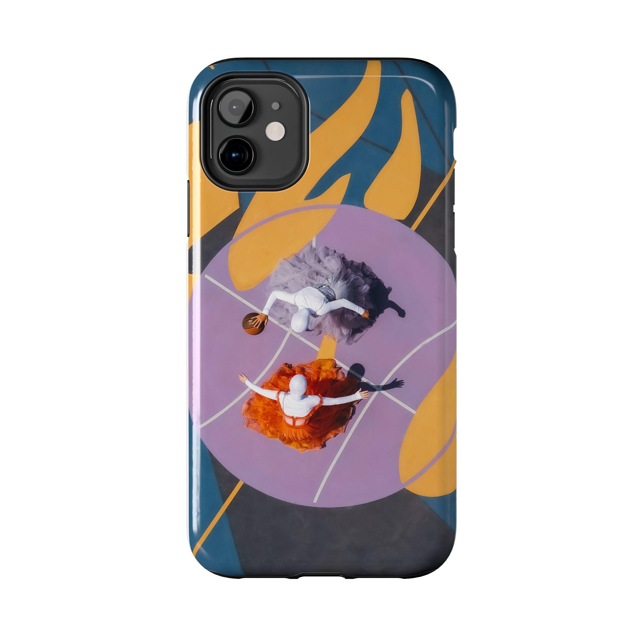 Two Womens Play basket ball Tough Phone Cases