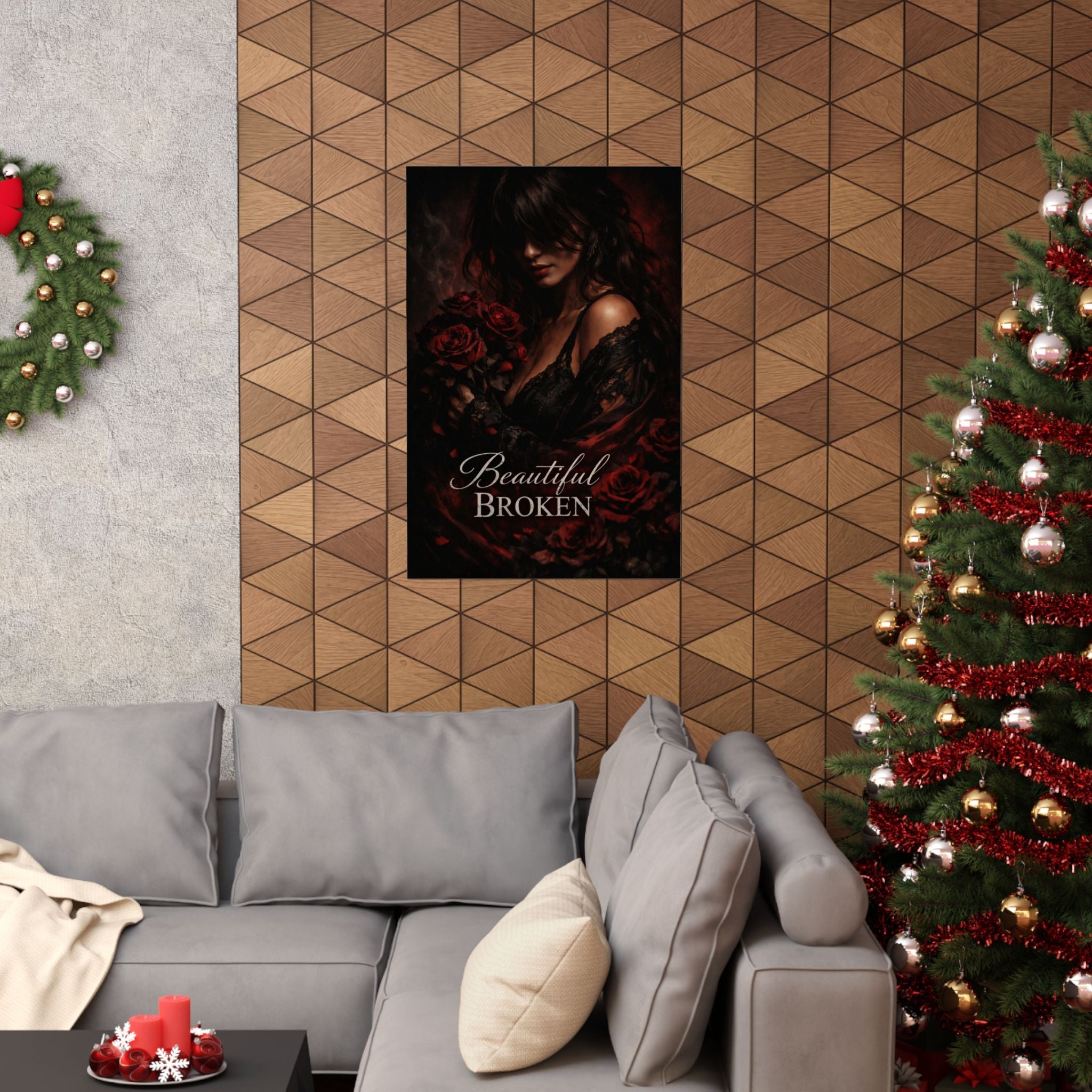 Beautifully Broken Matte Poster - Gothic Rose Portrait Wall Art