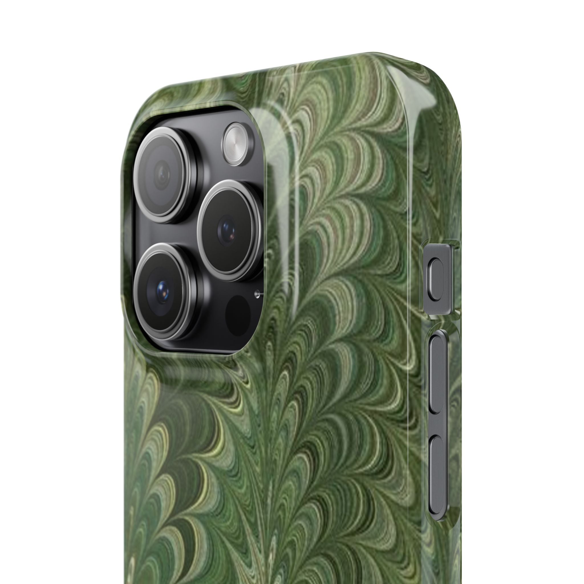 Green Marbled Phone Case