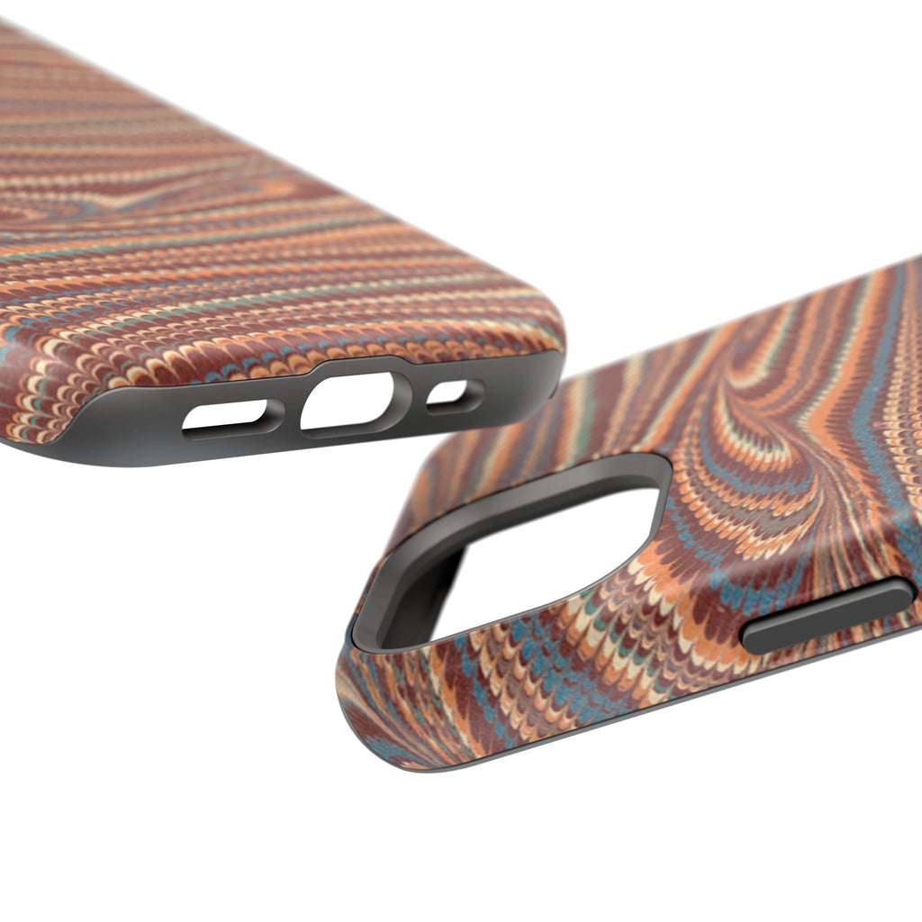 Neutrals Burgundy, Beige, Rust Hues Italian Vintage Marble Design Phone Case for Apple + Samsung