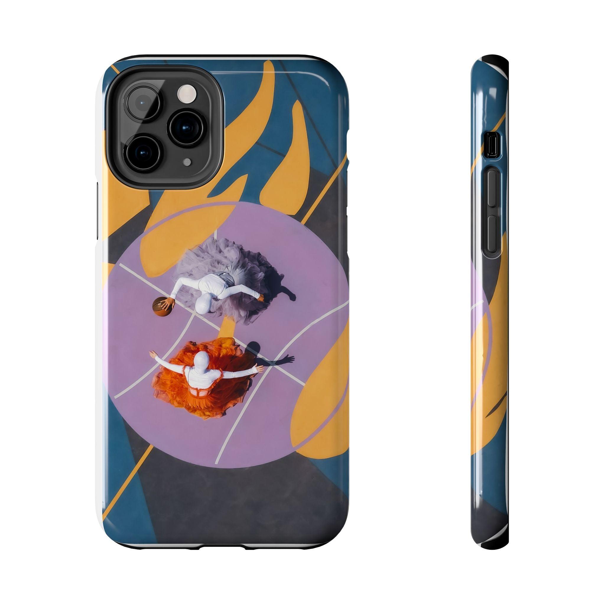 Two Womens Play basket ball Tough Phone Cases