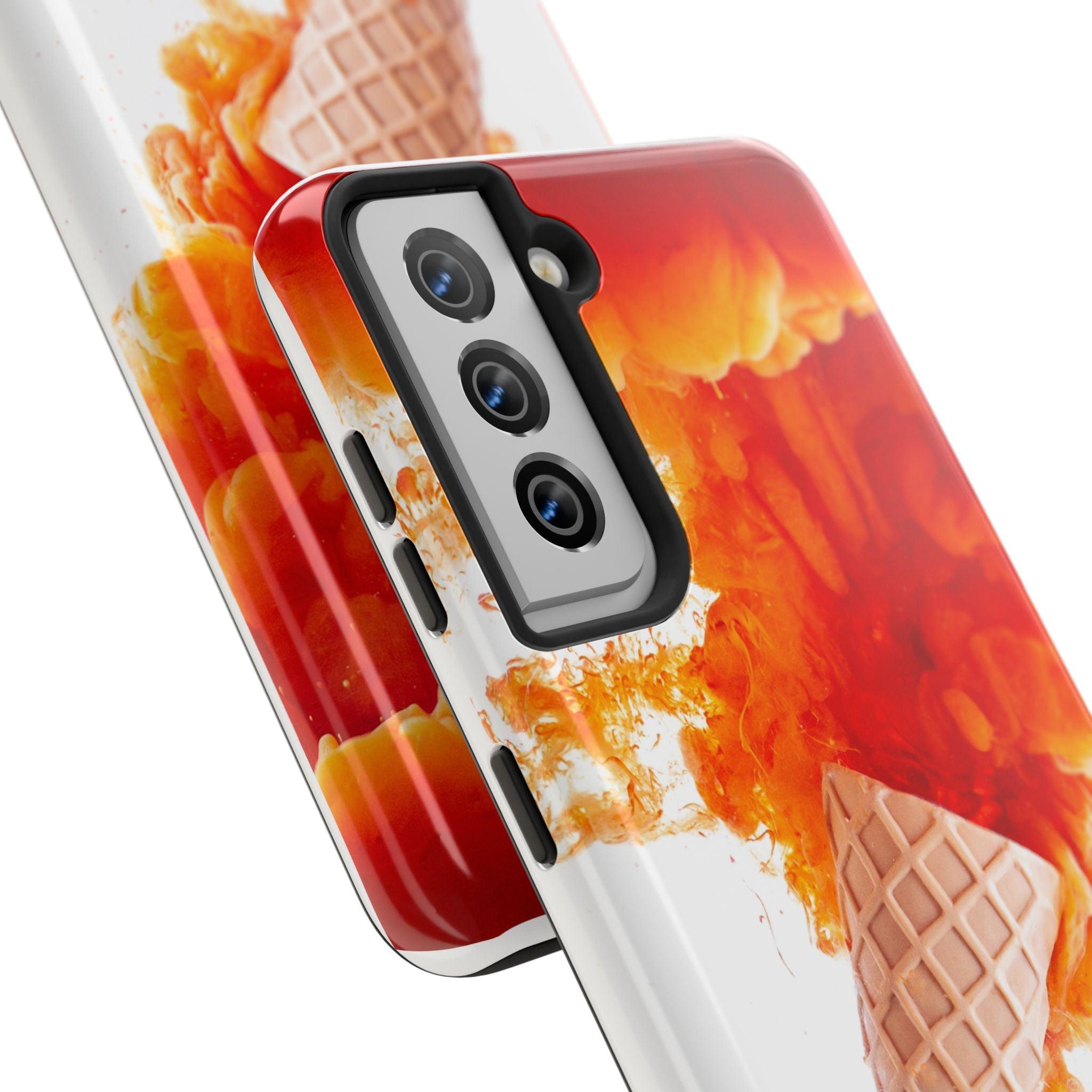 Ice Cream With Flame Of Colors Tough Phone Cases