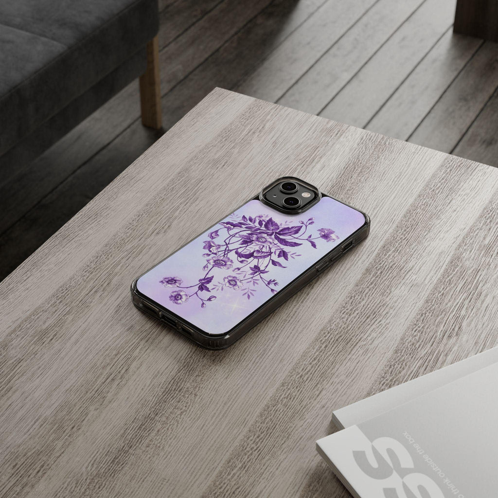 Floral design In Purple Clear Cases