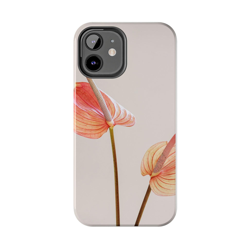 Orange Flower with Leaves Tough Phone Cases