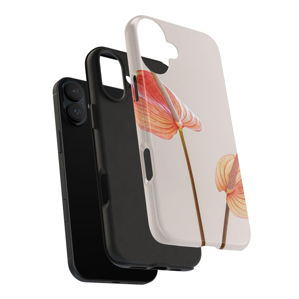 Orange Flower with Leaves Tough Phone Cases