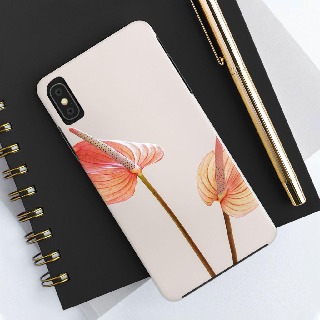 Orange Flower with Leaves Tough Phone Cases