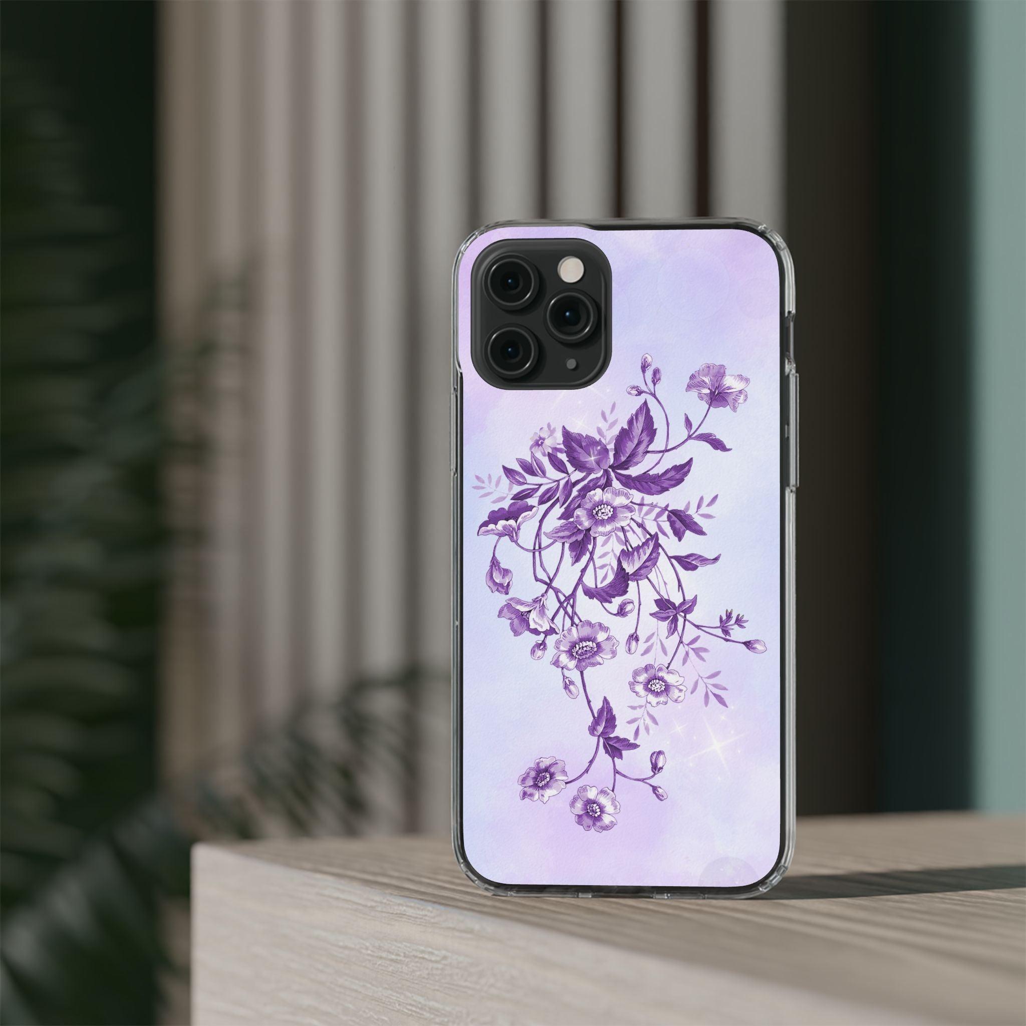 Floral design In Purple Clear Cases