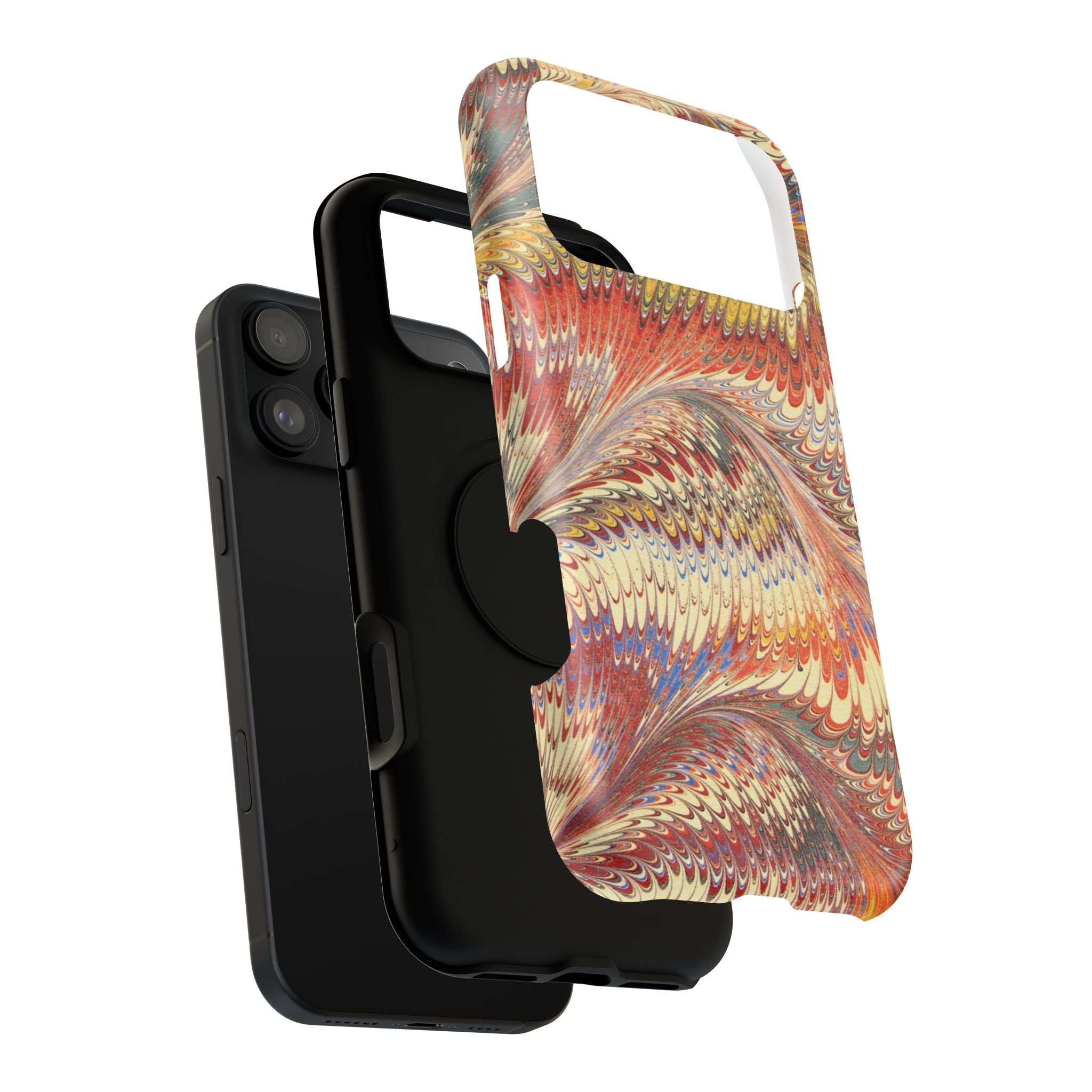 Rust and Gold Italian Vintage Marble Design Durable Phone Case for Apple + Samsung