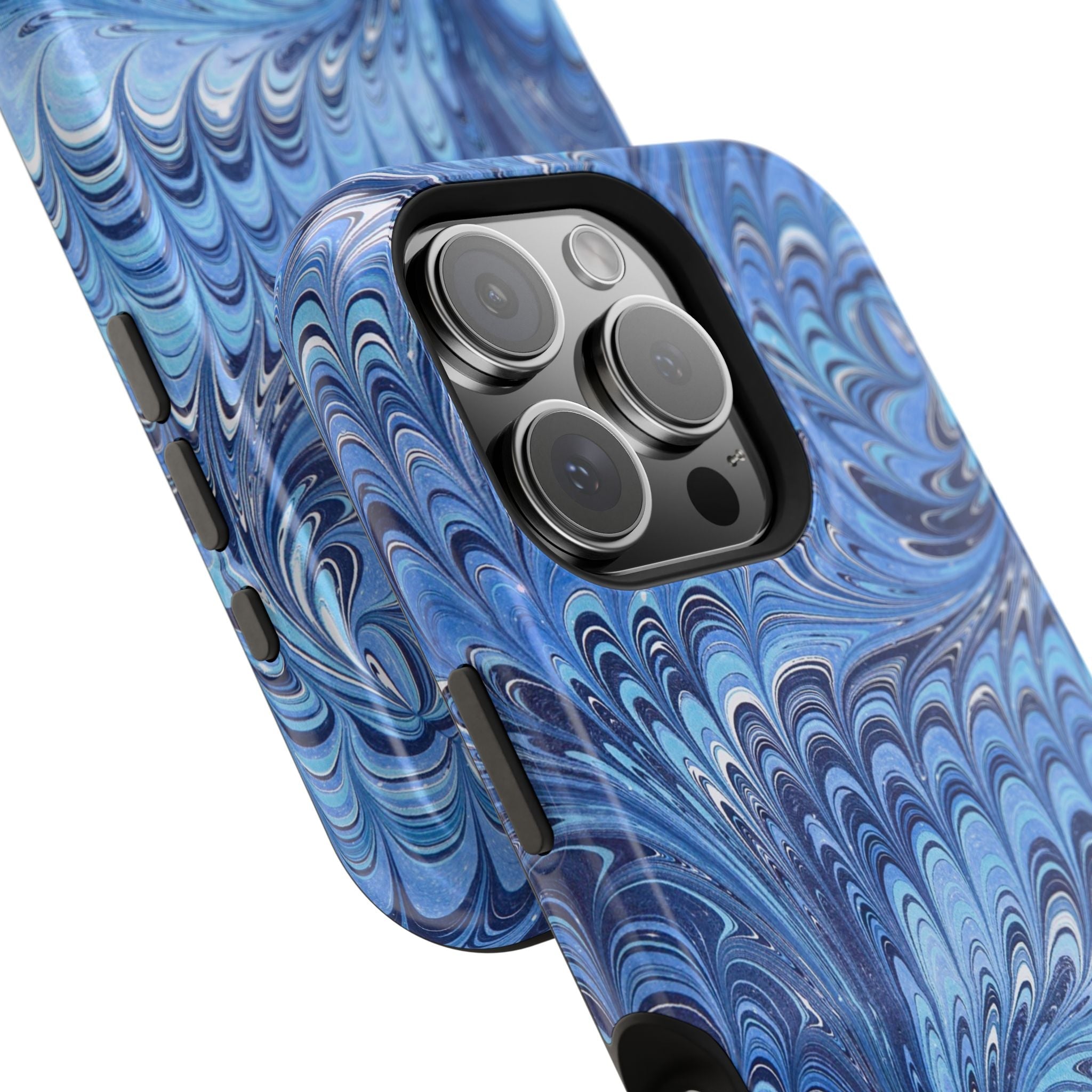 Blue Marbled Swirl Phone Case - Dual Layer Case