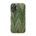 Deep Green Cheveron Marbled Phone Case - Single Layer Slim Case