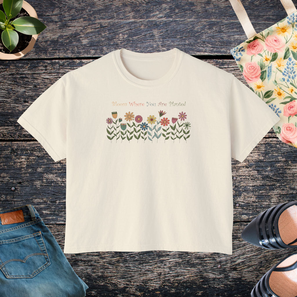 Wild Flowers Boxy Fit Tee - Ring Spun Comfort - DipaliZ