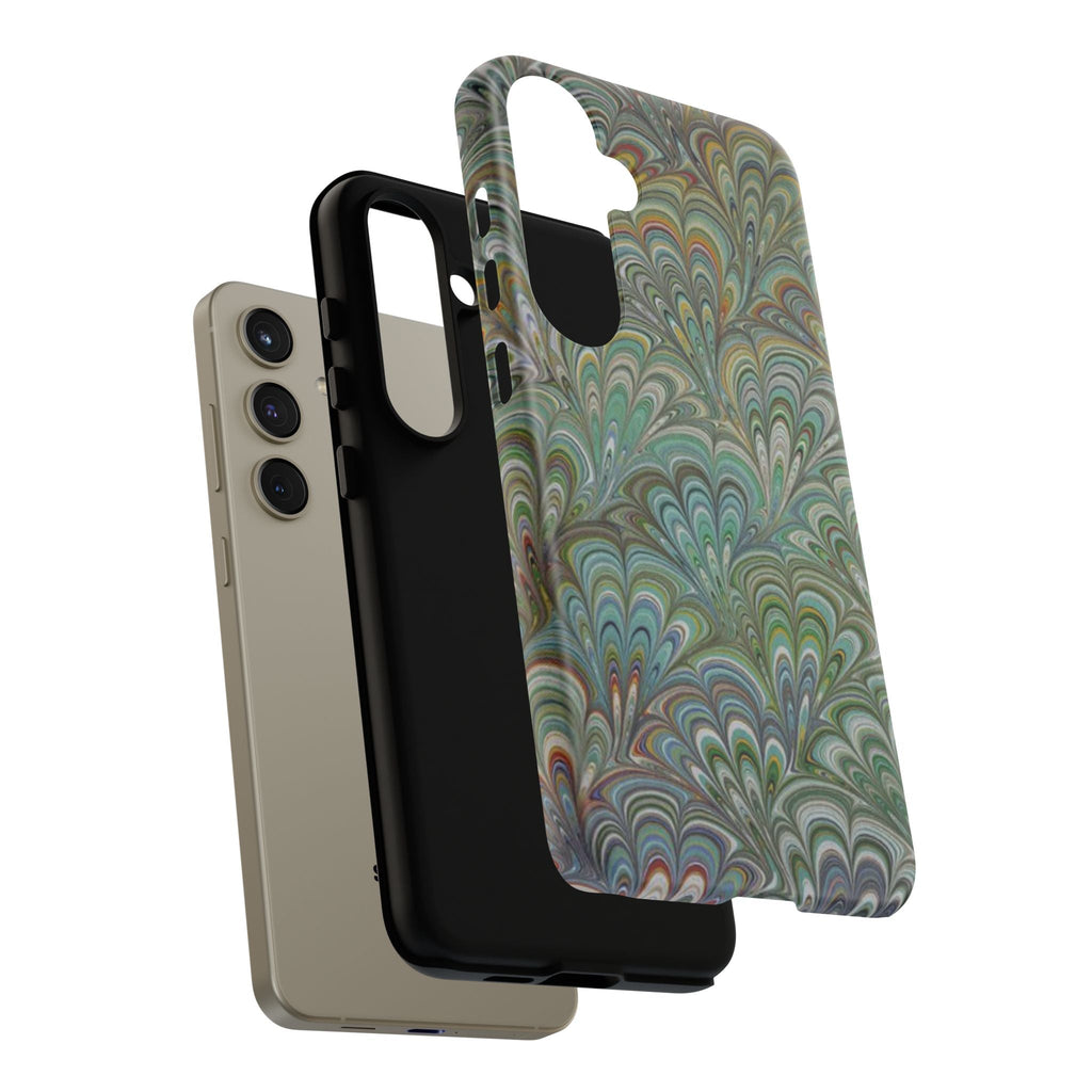 Green Peacock Marbled Phone Case — "Tough Cases" Ultra-Tough Protective Cover