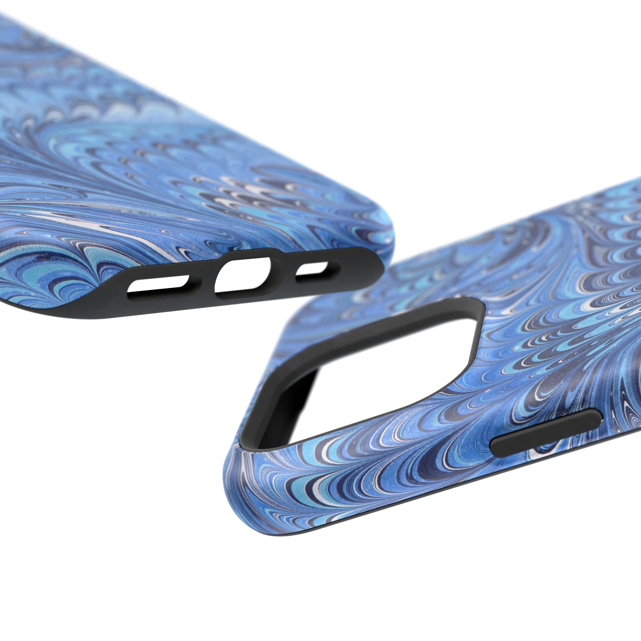 Blue Marbled Swirl Phone Case - Dual Layer Case