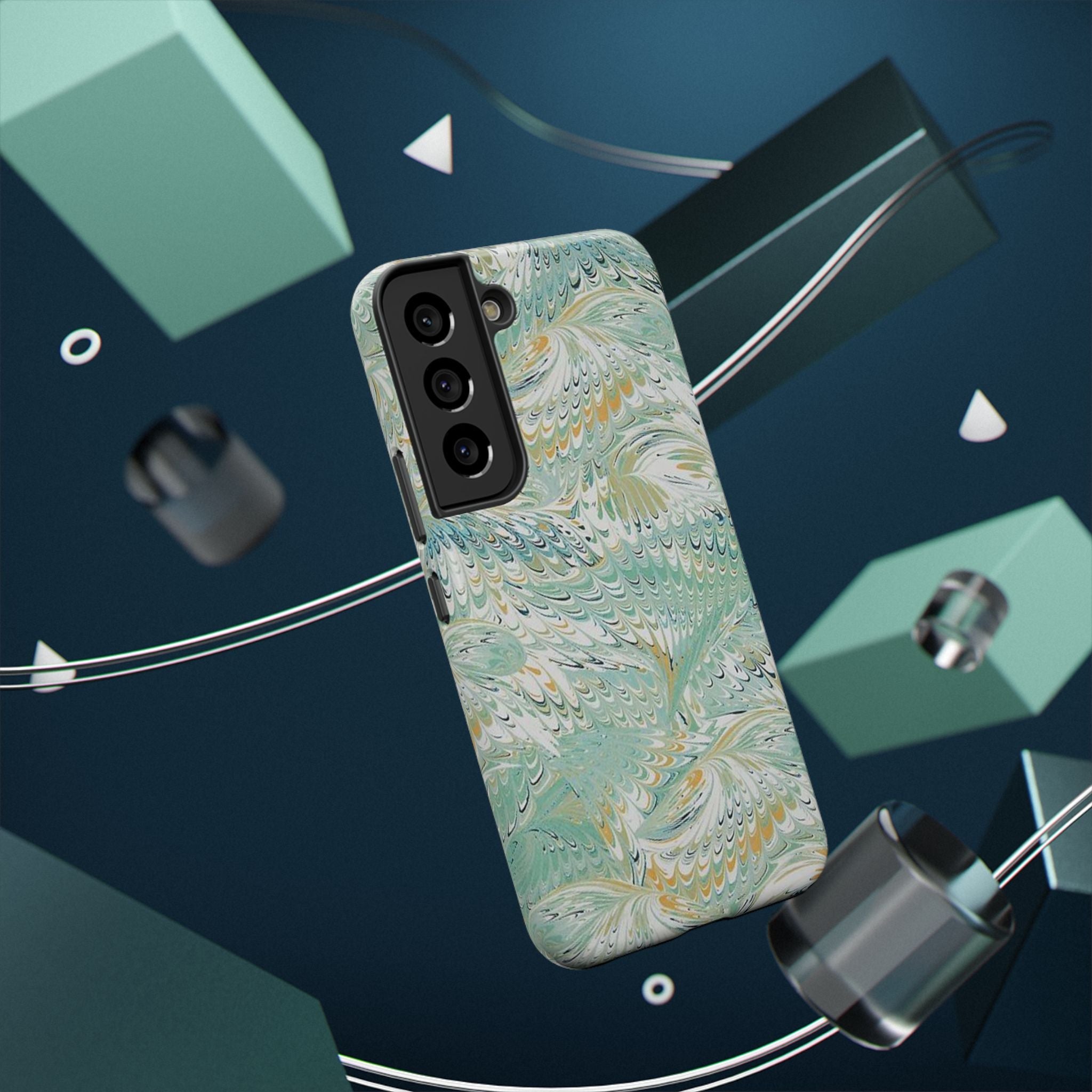 Mint Green Marbled Swirl Phone Case - Dual Layer