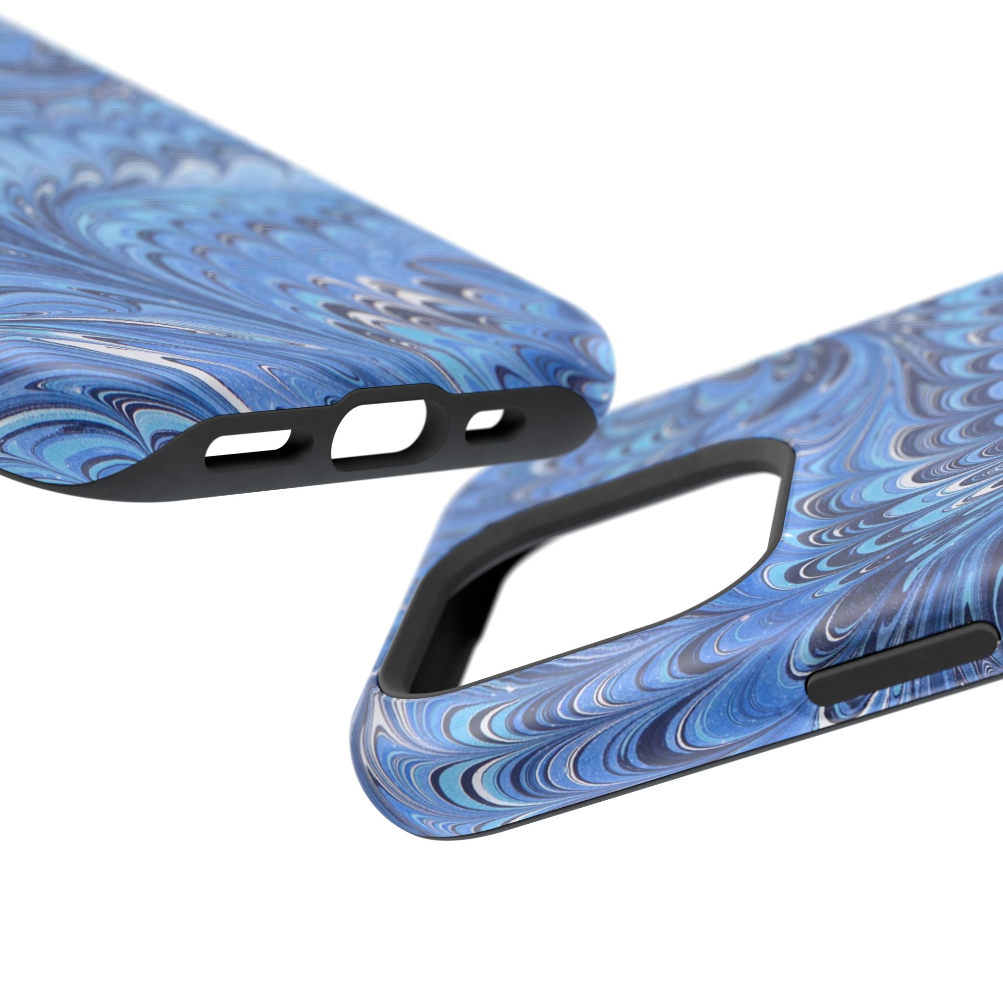 Blue Marbled Swirl Phone Case - Dual Layer Case