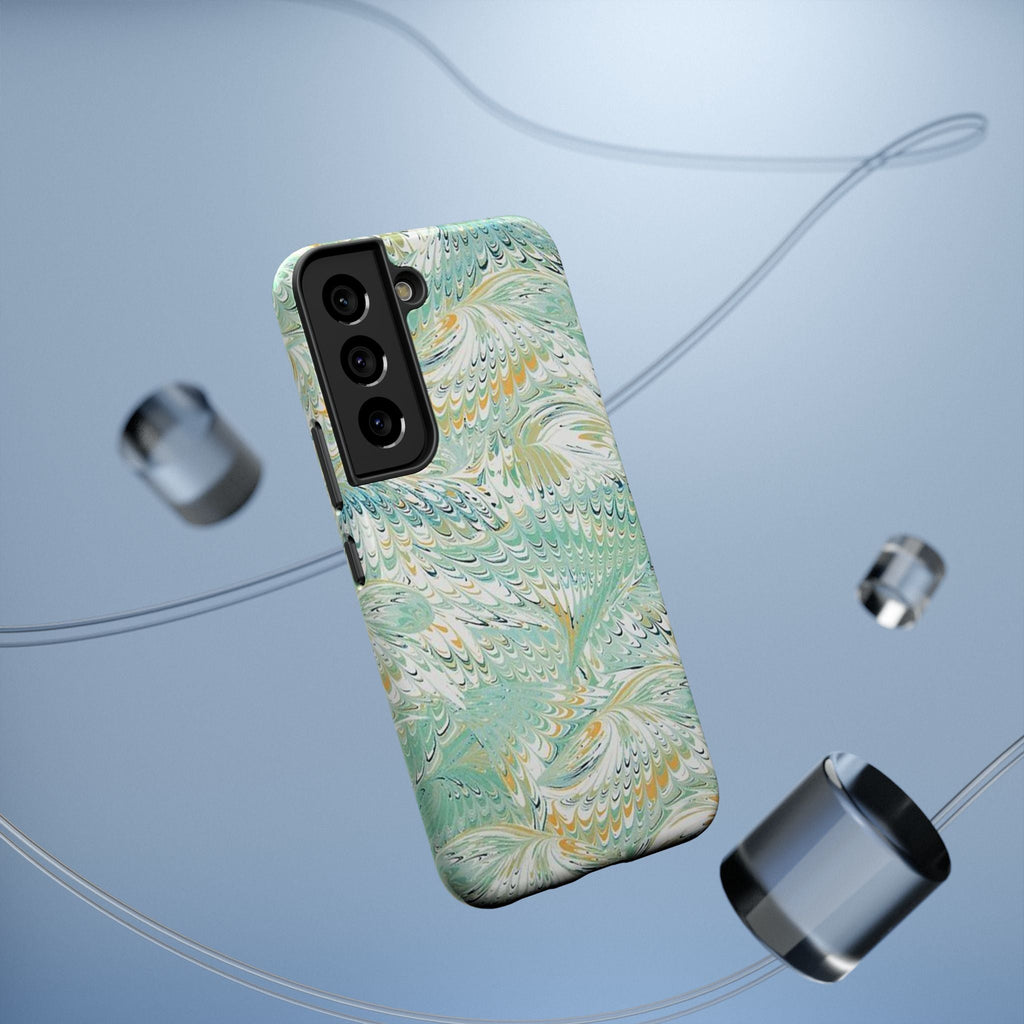 Mint Green Marbled Swirl Phone Case - Dual Layer