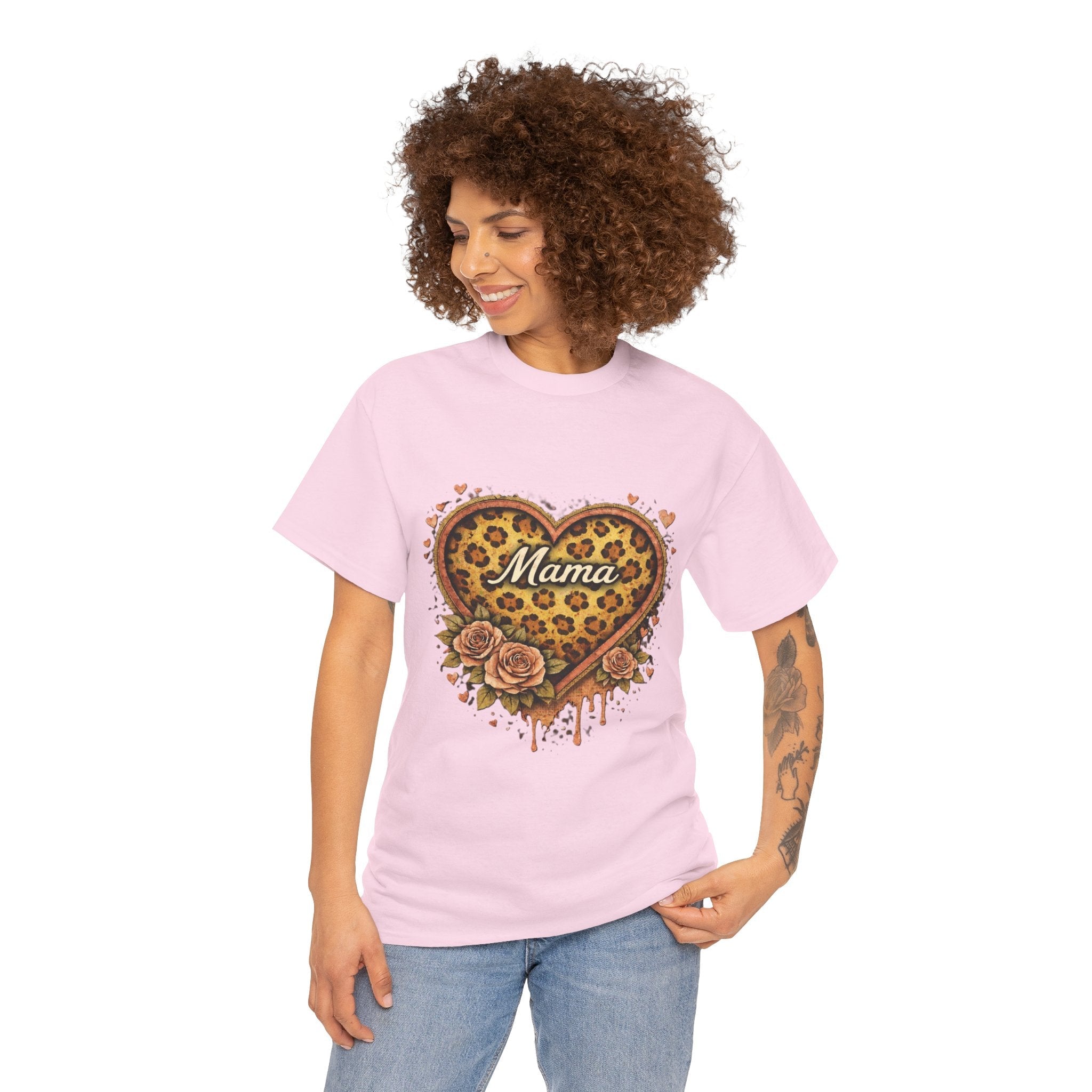 Mama Leopard Heart T-Shirt – Floral Tribal Mother's Day Tee