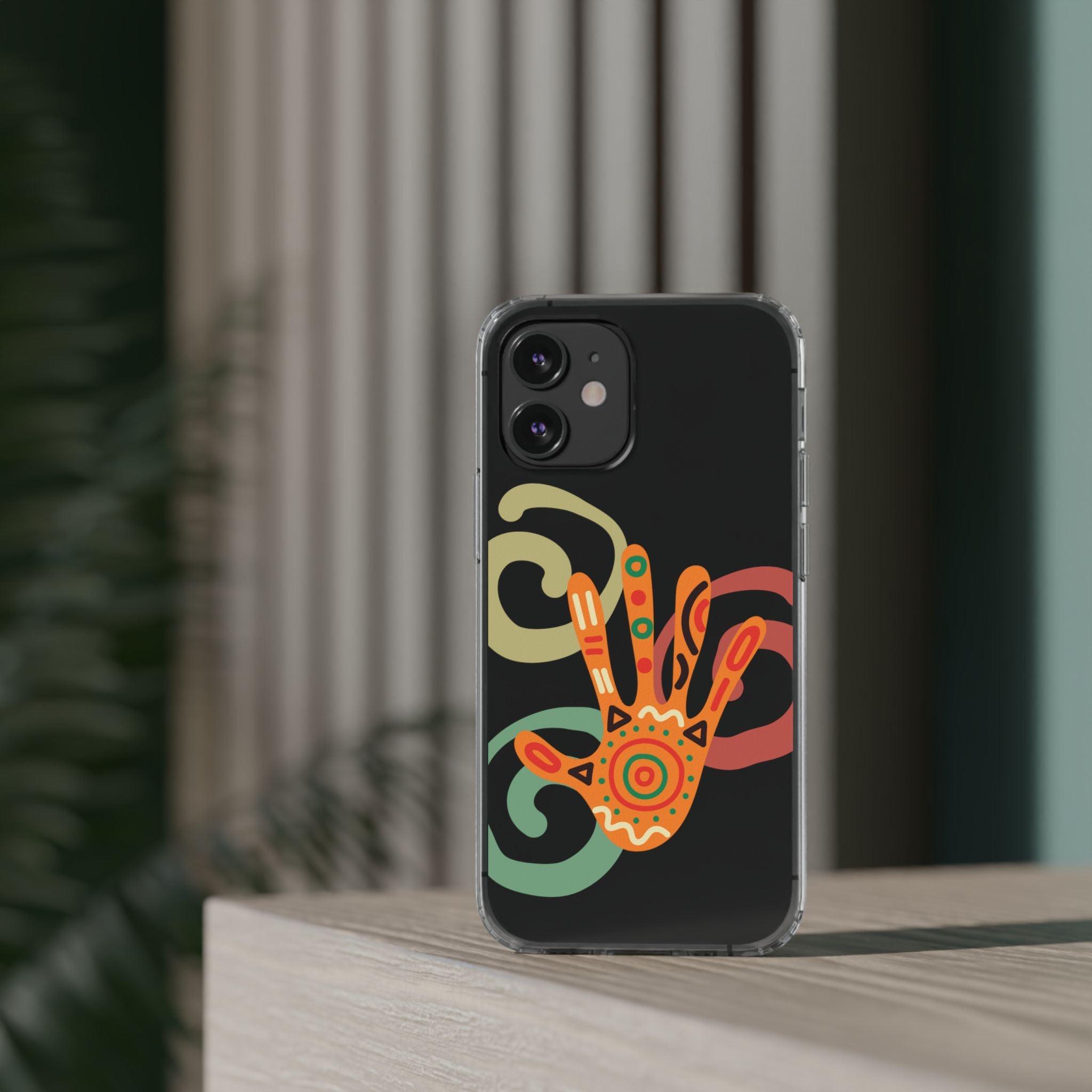 Clear Cases Colorful Hand Print design