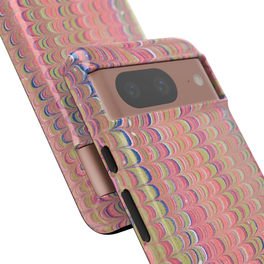 Pink Pastels Feather Marbled Vintage Design iPhone 16 + Samsung + Apple + Google - all models