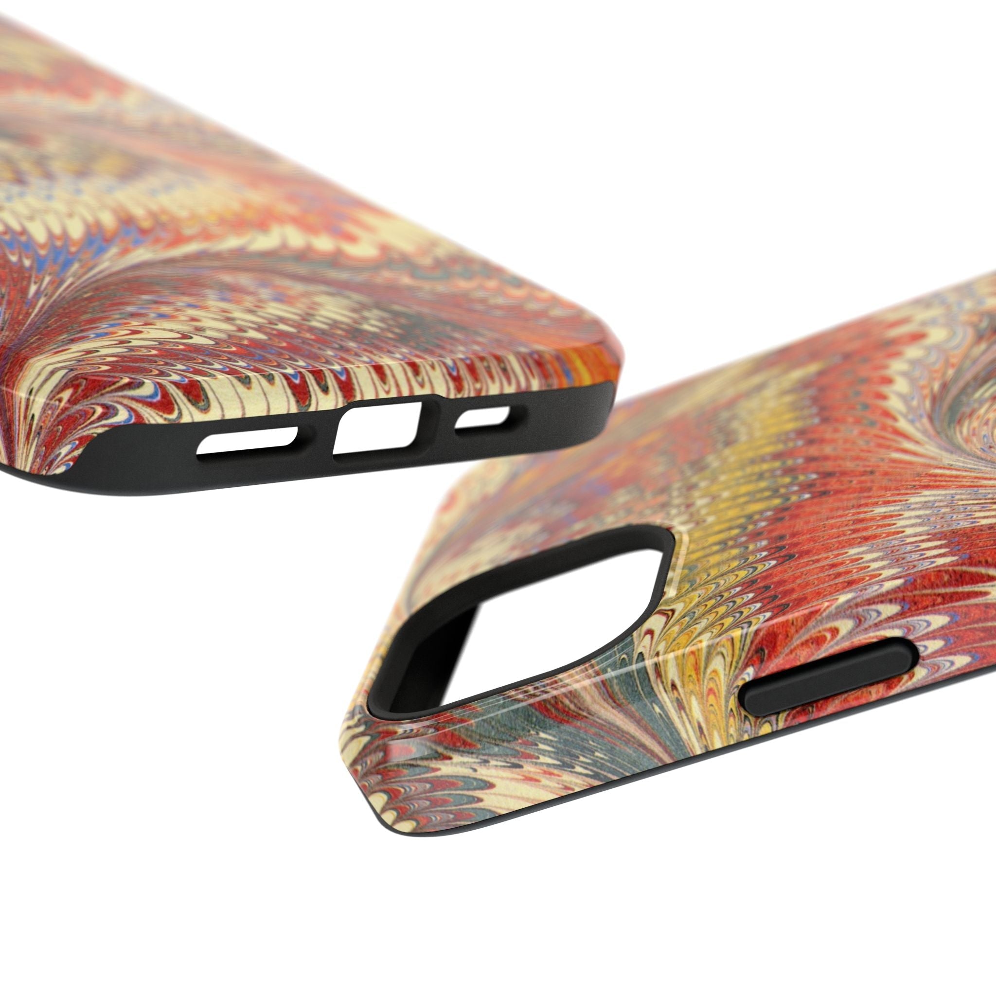 Rust and Gold Italian Vintage Marble Design Durable Phone Case for Apple + Samsung