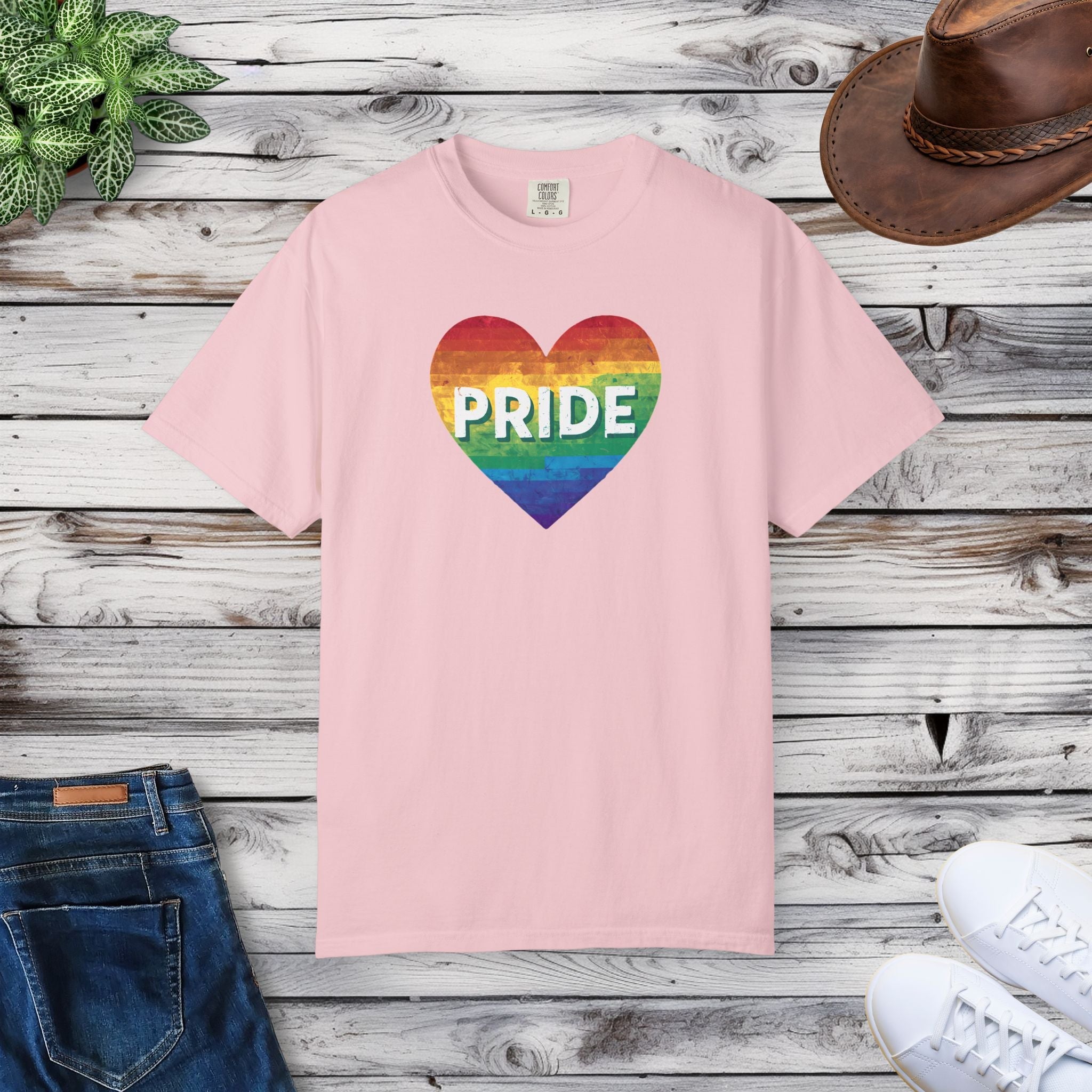 Gay Pride Rainbow Tee - Garment Dyed Comfort Colors - DipaliZ