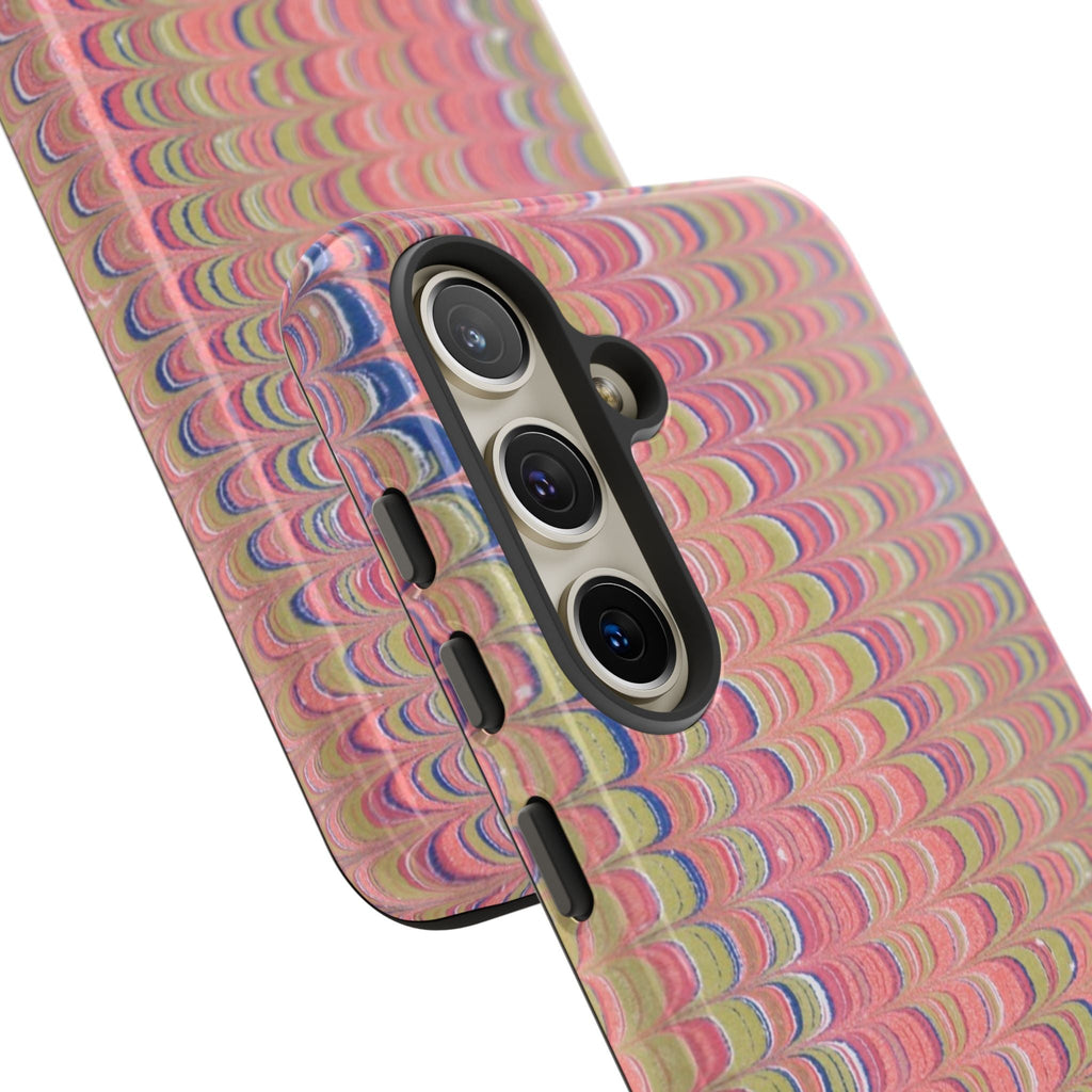 Pink Pastels Feather Marbled Vintage Design iPhone 16 + Samsung + Apple + Google - all models