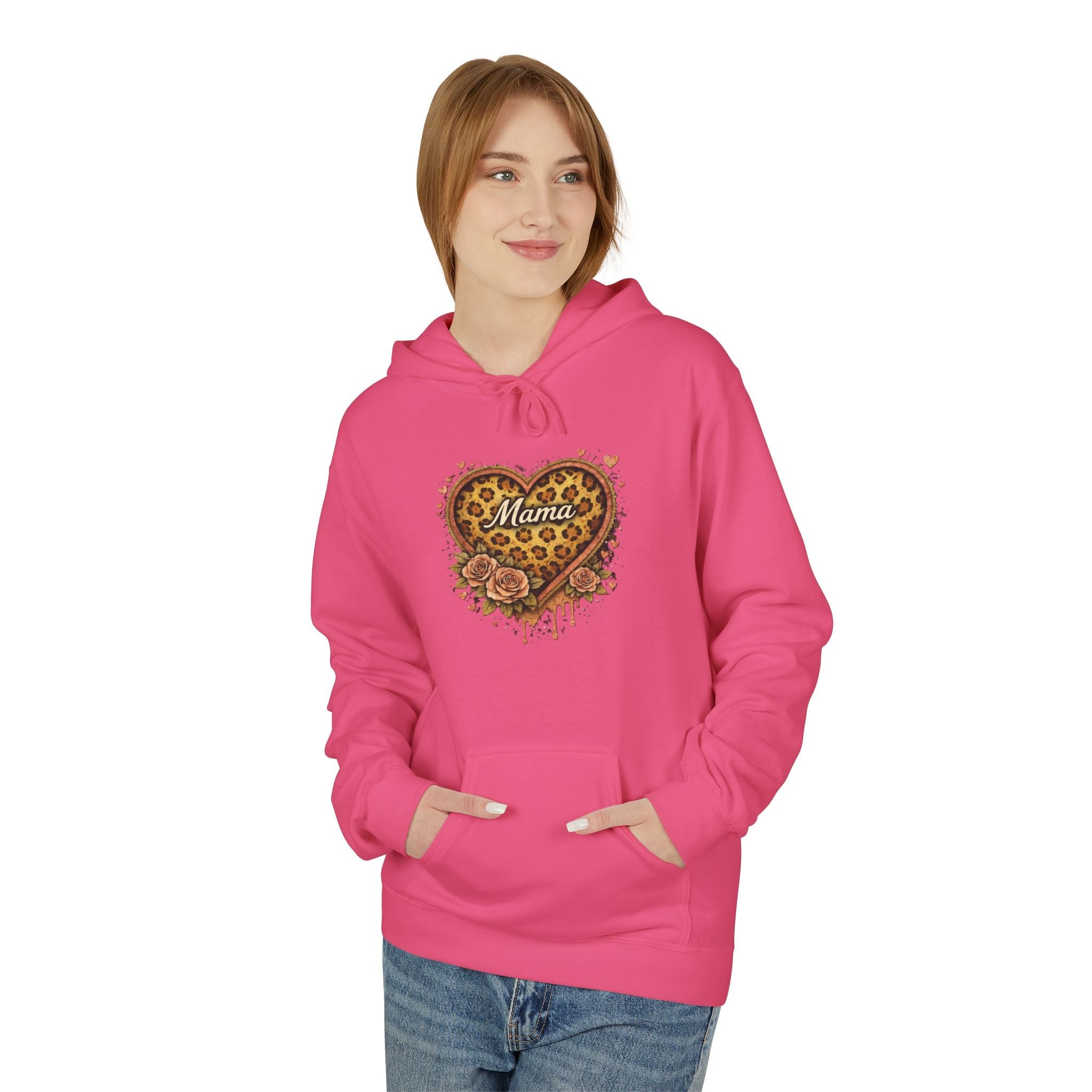 Leopard Heart Hoodie — Floral Animal Print Pullover