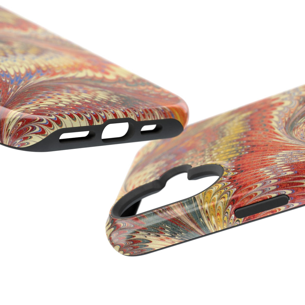 Rust and Gold Italian Vintage Marble Design Durable Phone Case for Apple + Samsung
