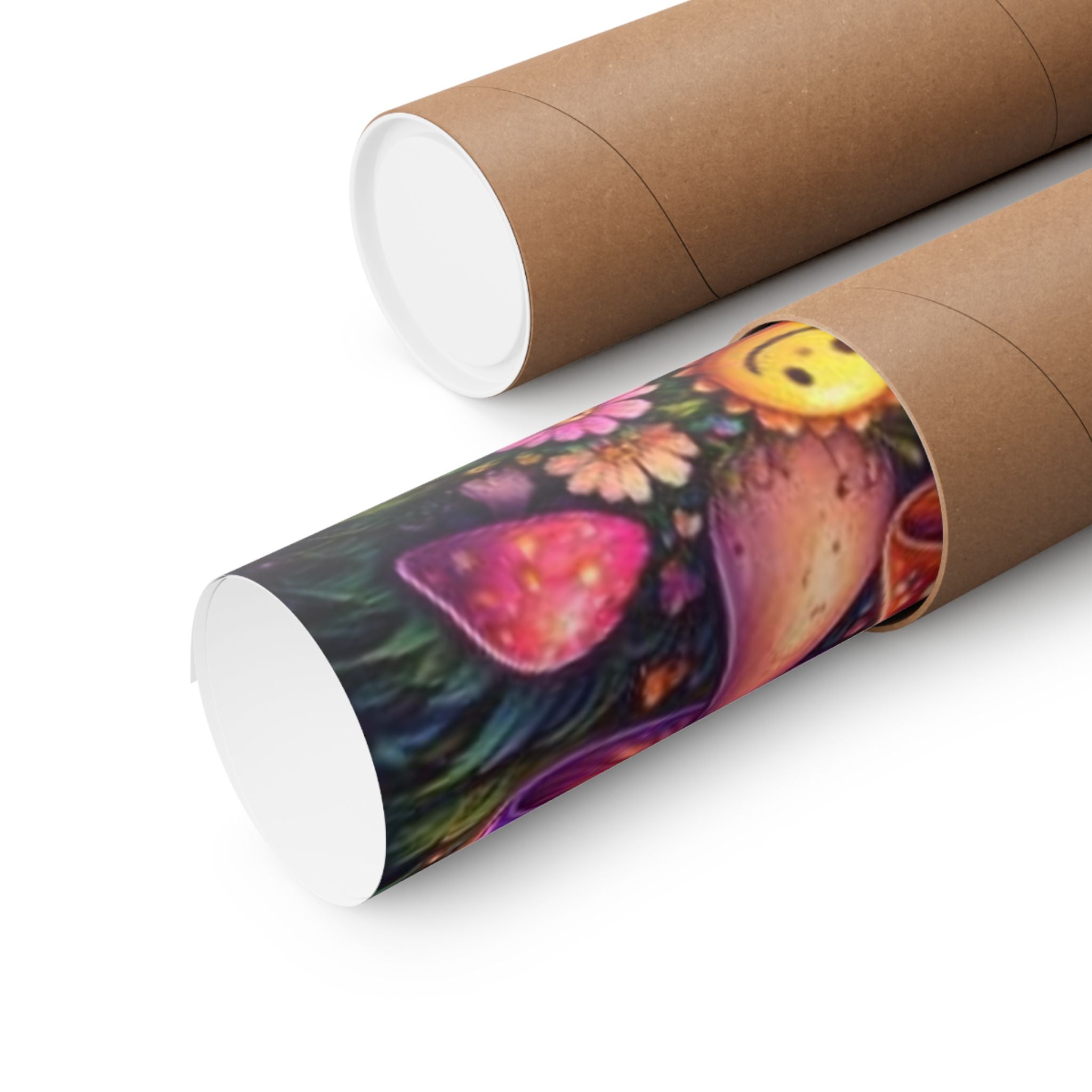 Psychedelic Rainbow Mushroom Poster