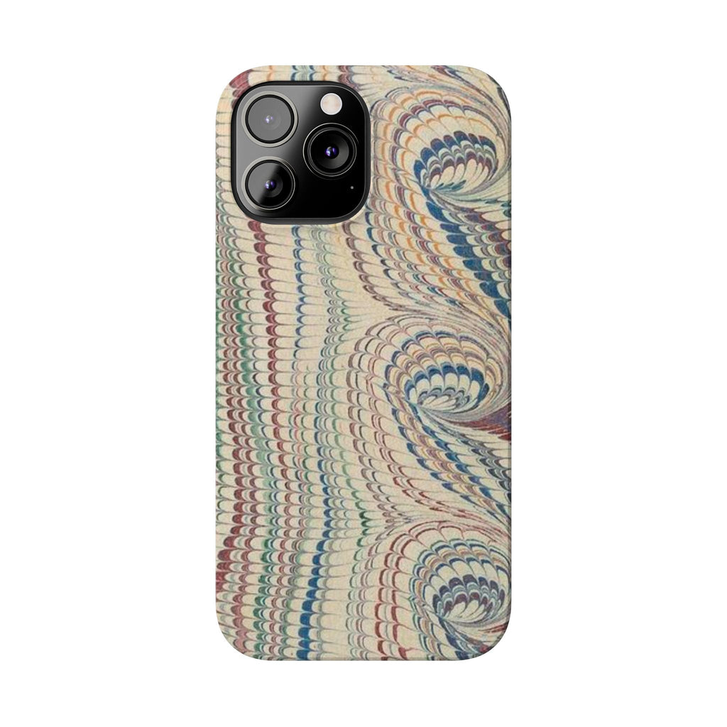 Italian Vintage Marbled Paper Design on iPhone Cases, Artistic Protection for Your Device in Elegant Beige, Blue, Burgundy