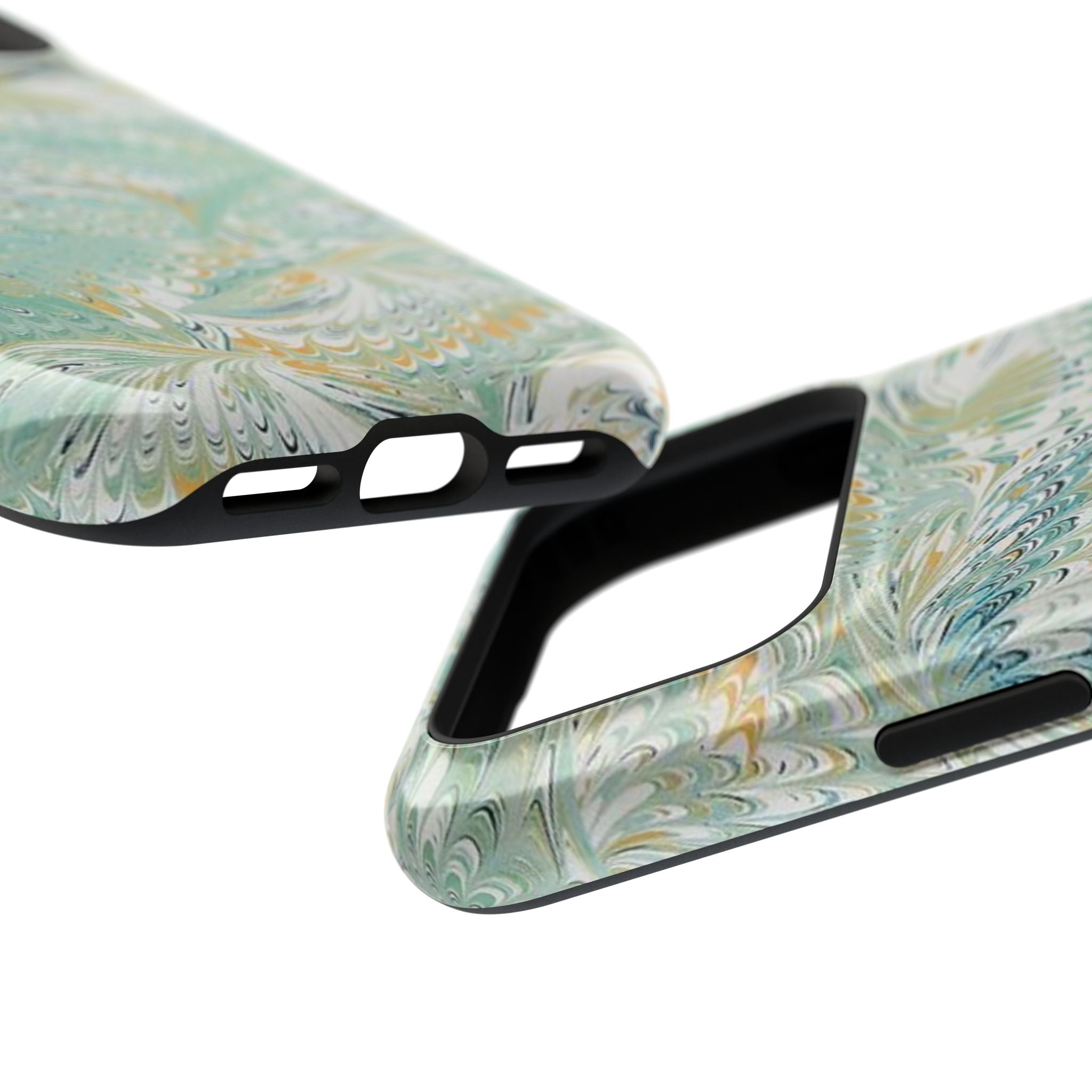 Mint Green Marbled Swirl Phone Case - Dual Layer
