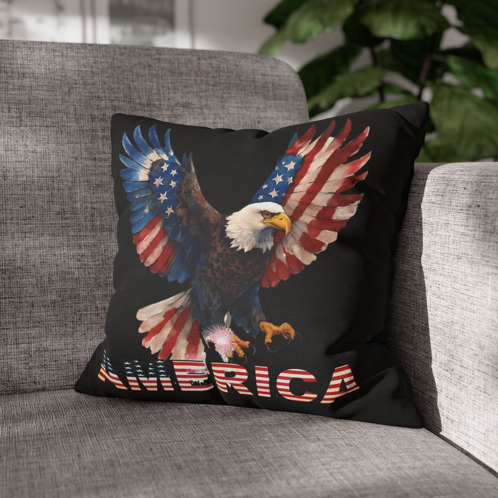Patriotic Eagle Throw Pillowcase