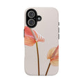 Orange Flower with Leaves Tough Phone Cases