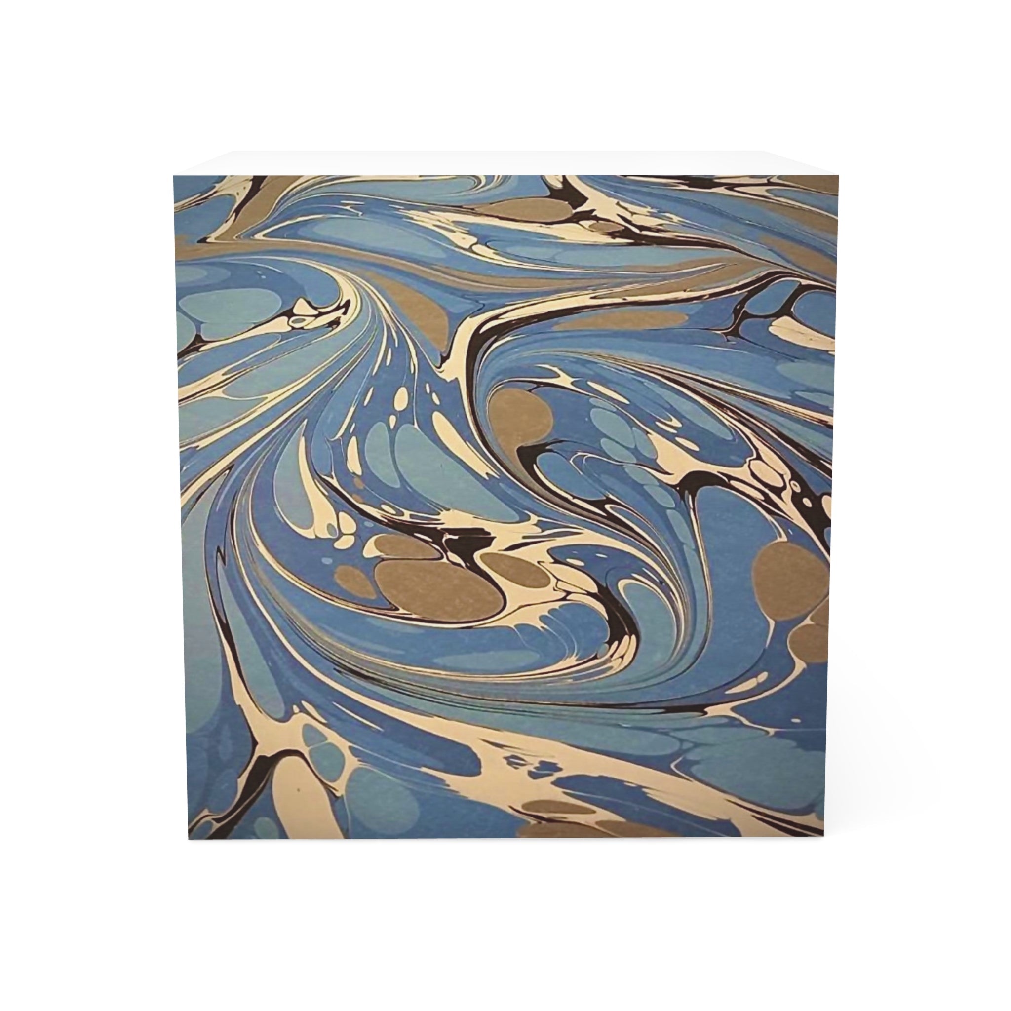 Italian Marbled Blue Note Cube – Decorative Note Block