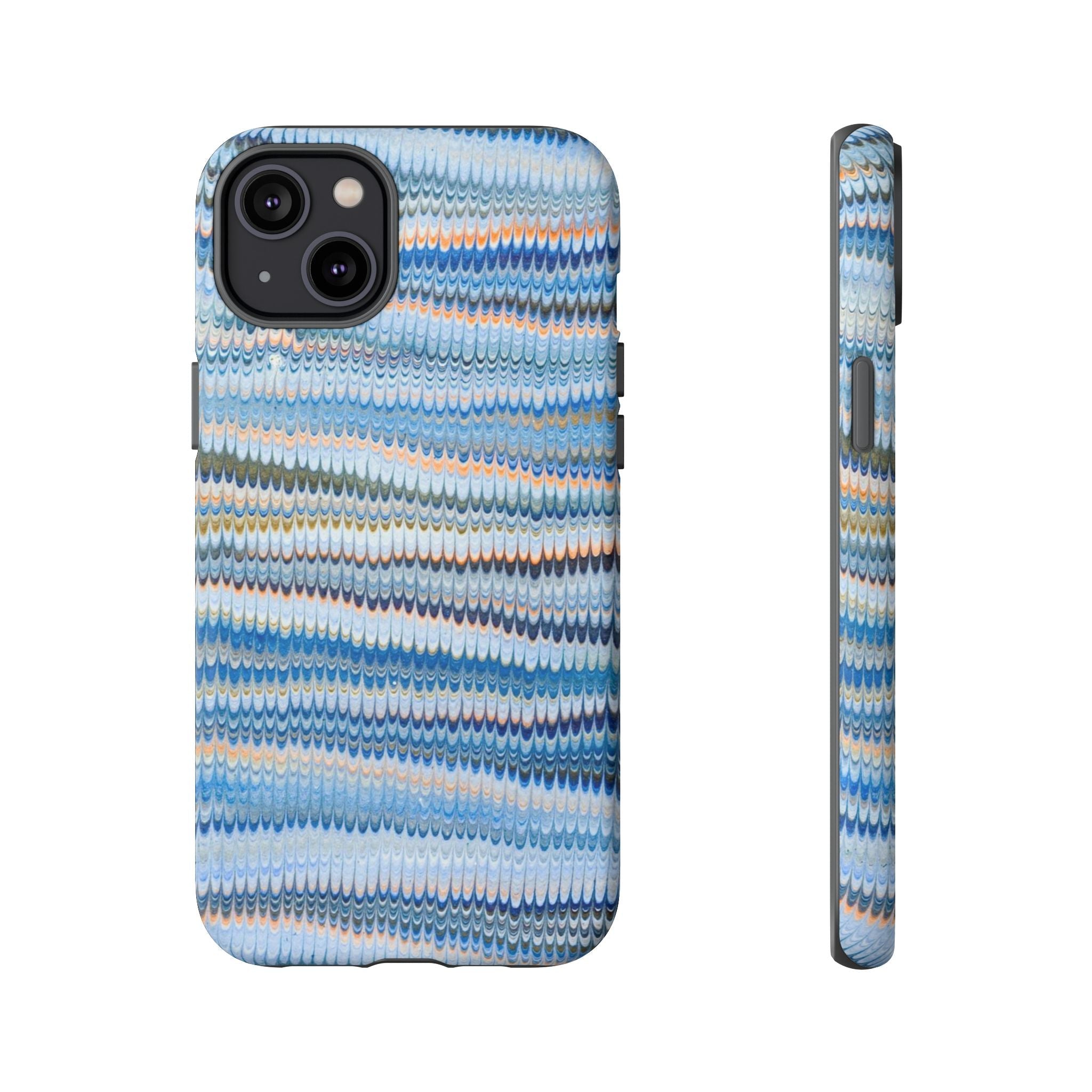 Blue Marbled Phone Cases iPhone + Samsung - all models, Vintage Marbled Design - Tough Cases