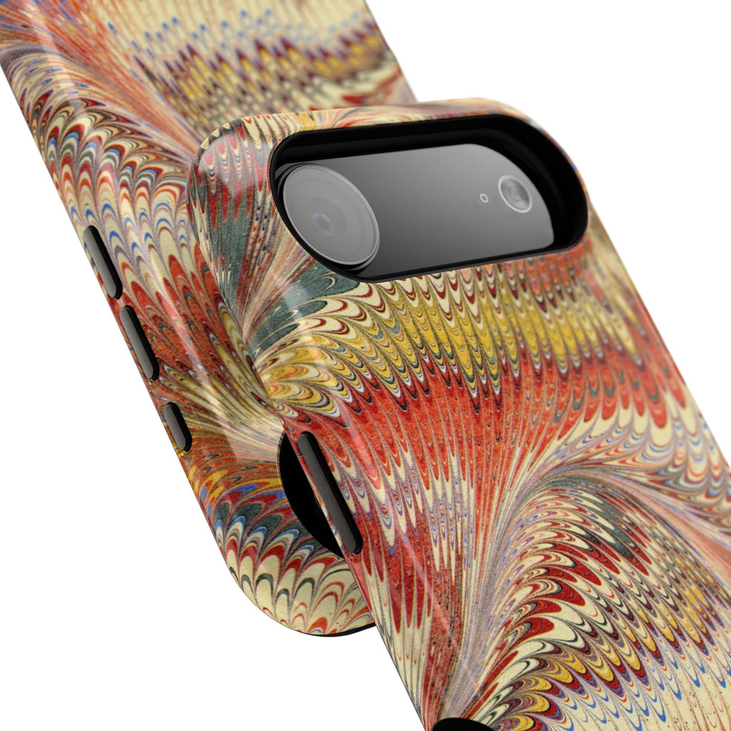 Rust and Gold Italian Vintage Marble Design Durable Phone Case for Apple + Samsung