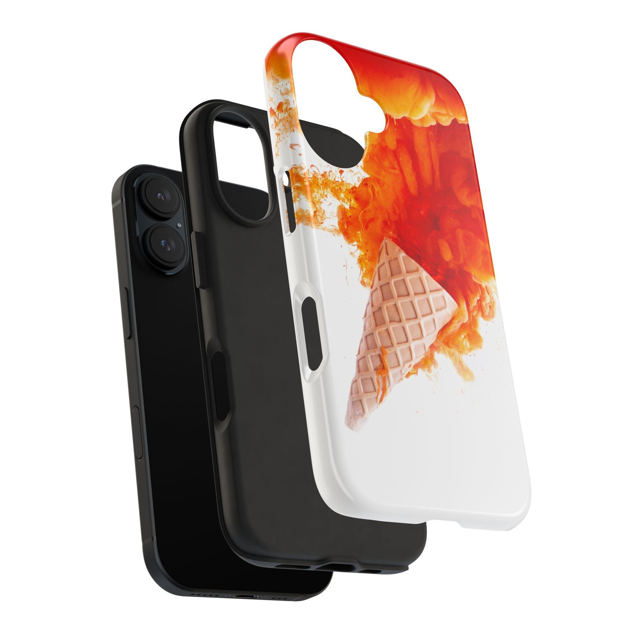 Ice Cream With Flame Of Colors Tough Phone Cases