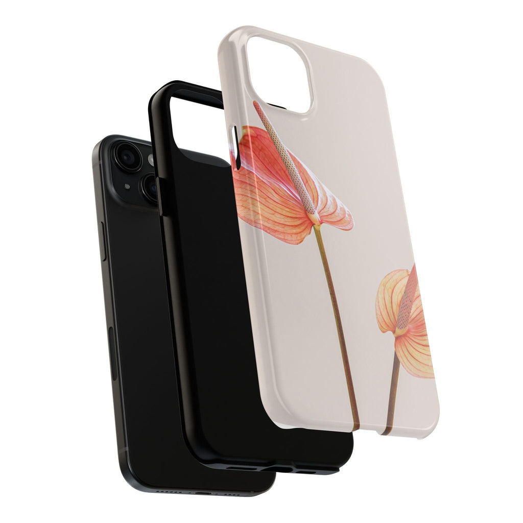 Orange Flower with Leaves Tough Phone Cases