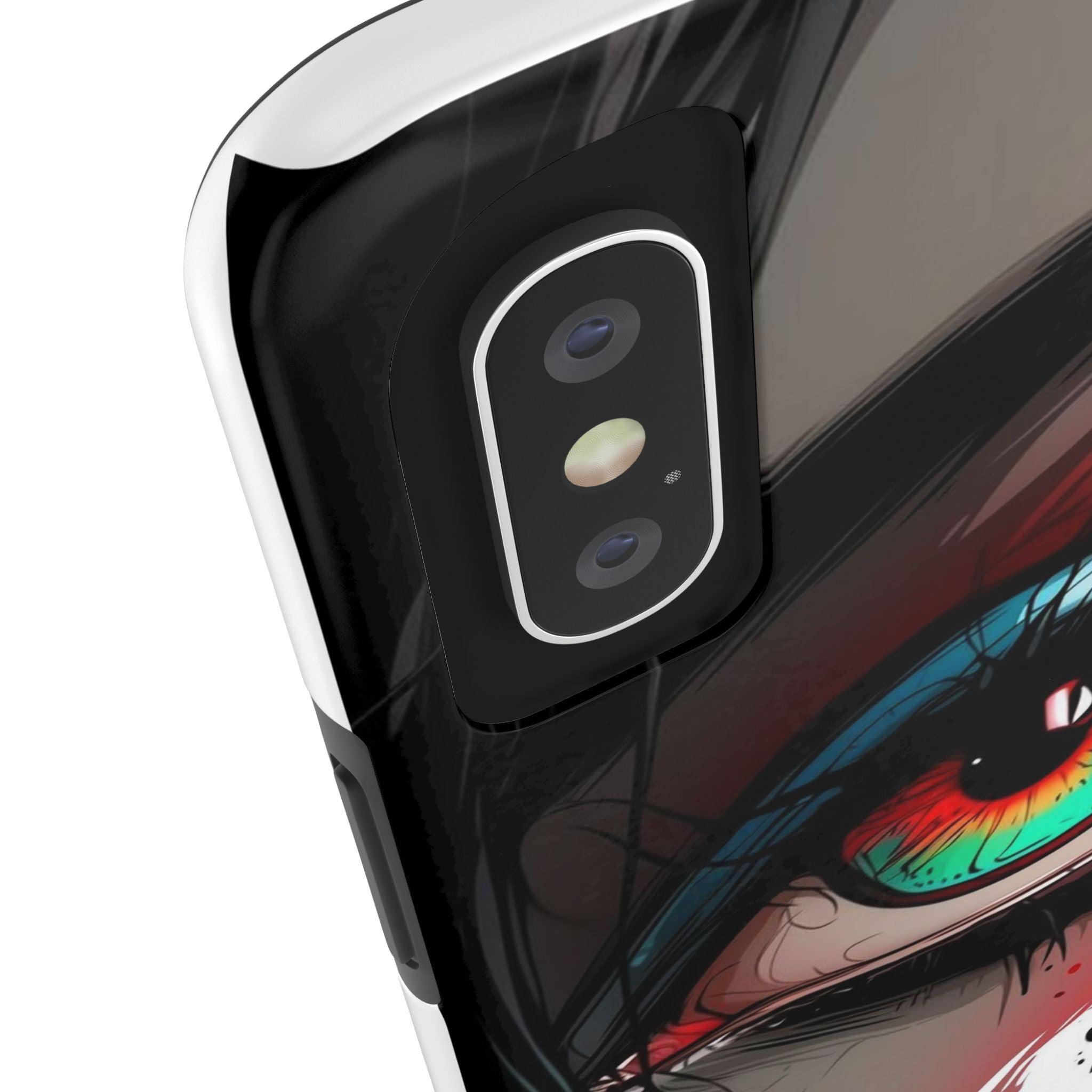 Girl Colorful Eye Painted Printed Tough Phone Case for iPhone & Samsung Galaxy - Artistic & Vibrant Design