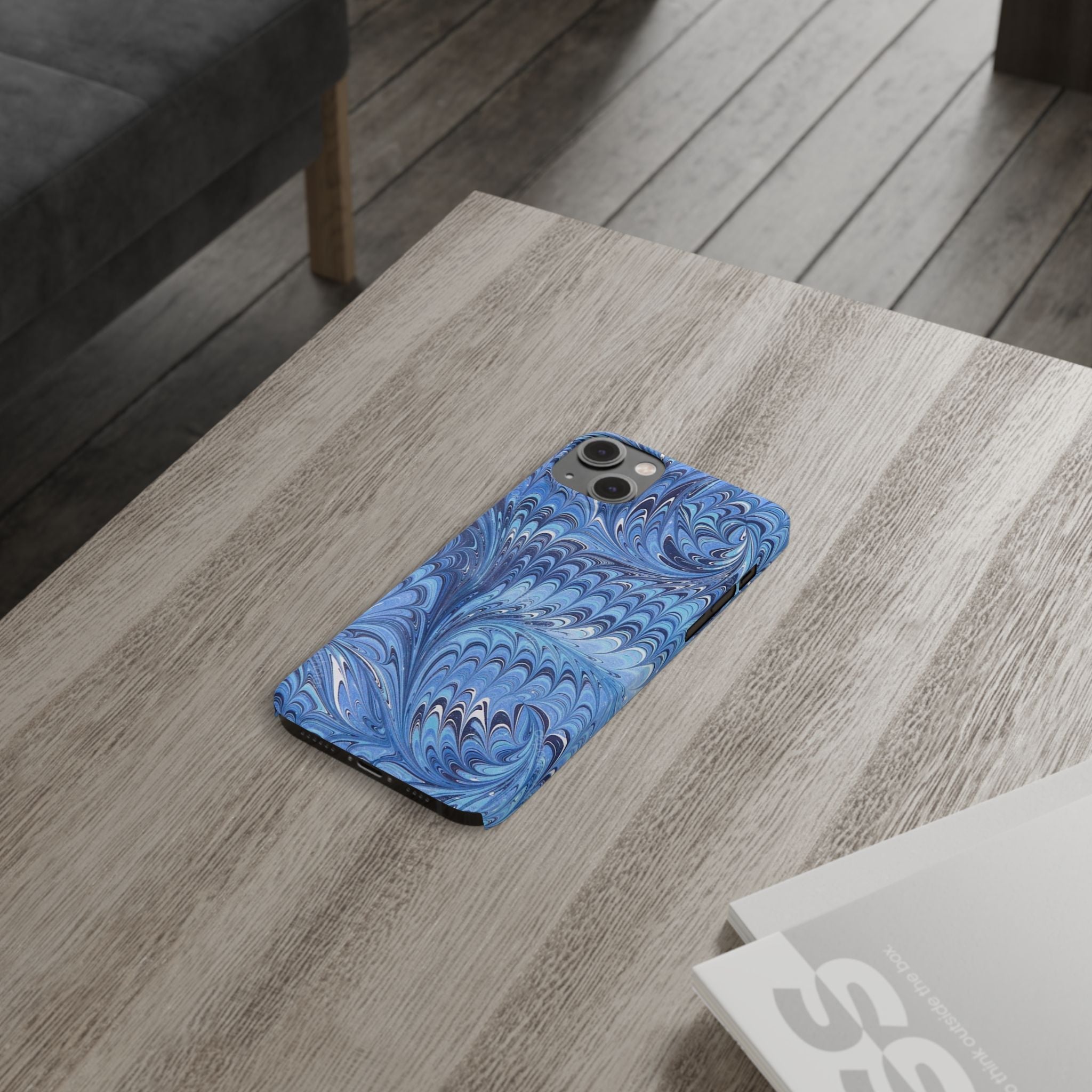 Deep Blue Italian Marbled Design Pallet Phone Case