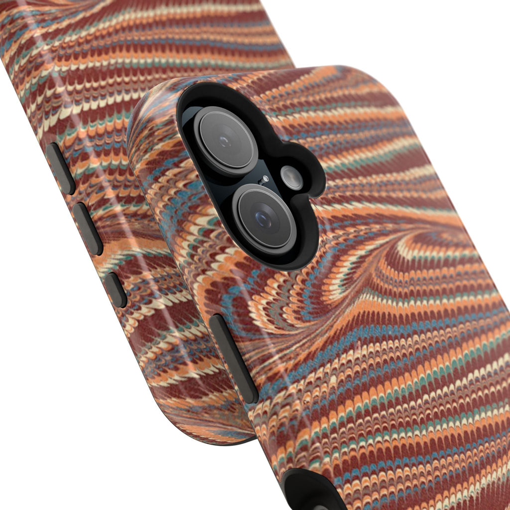 Neutrals Burgundy, Beige, Rust Hues Italian Vintage Marble Design Phone Case for Apple + Samsung