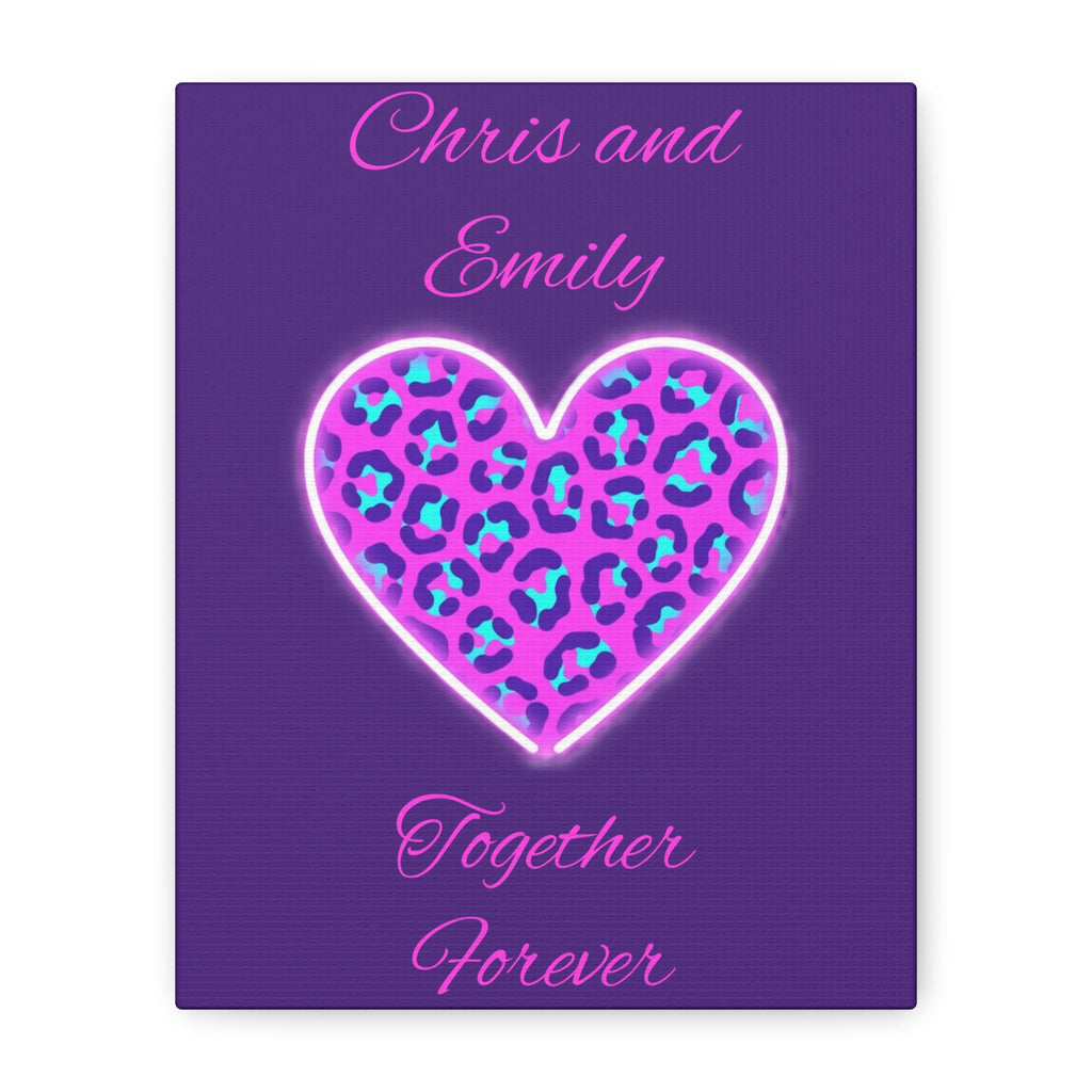 Copy of Personalized Neon Leopard Heart Canvas - Make it your own