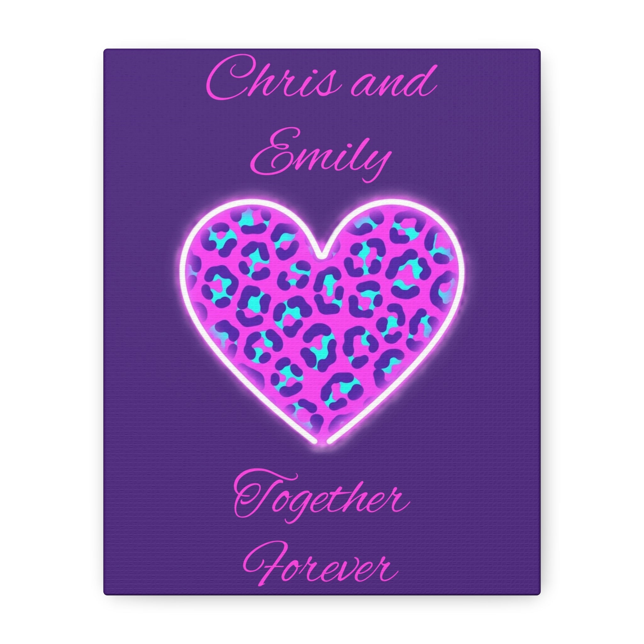 Copy of Personalized Neon Leopard Heart Canvas - Make it your own
