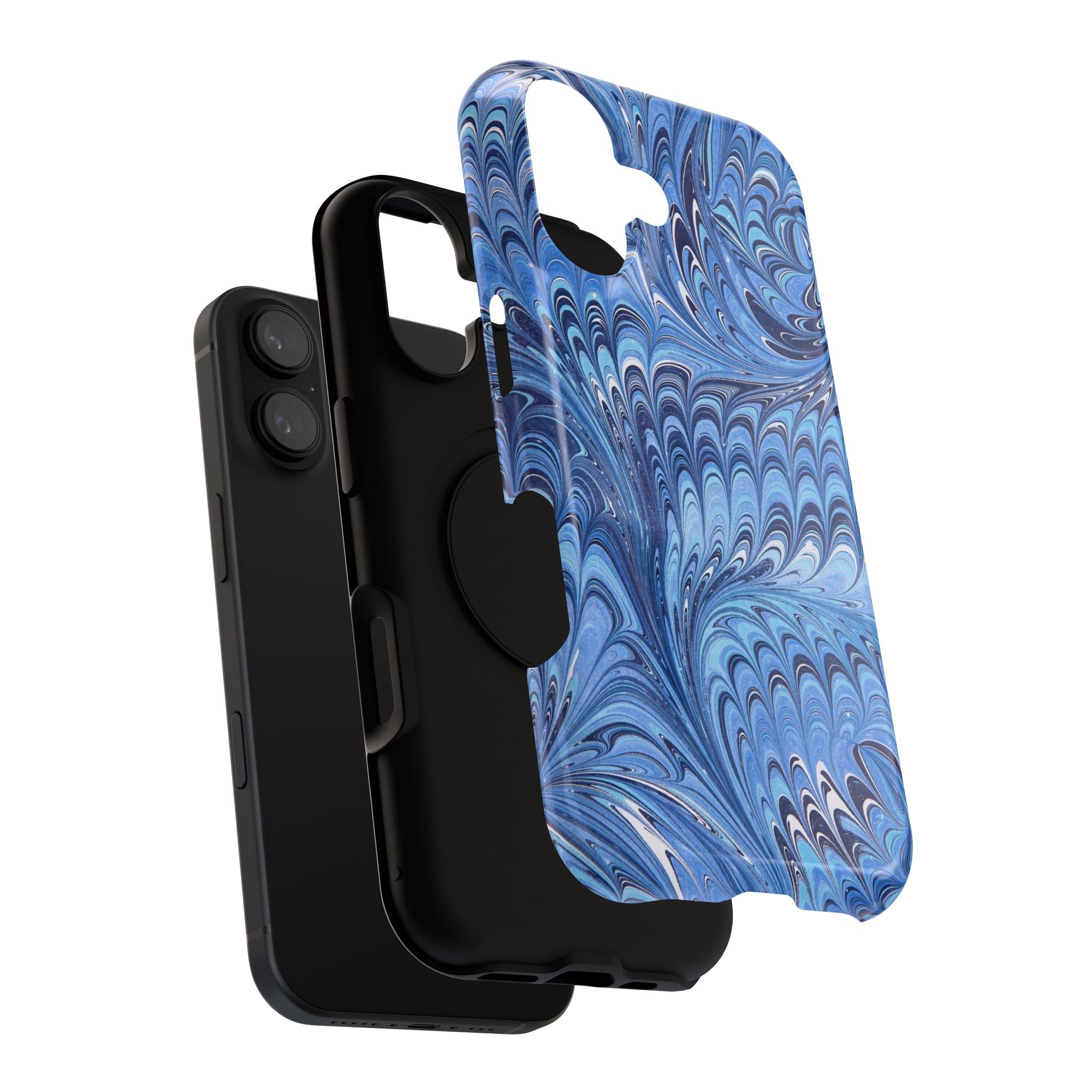 Blue Marbled Swirl Phone Case - Dual Layer Case